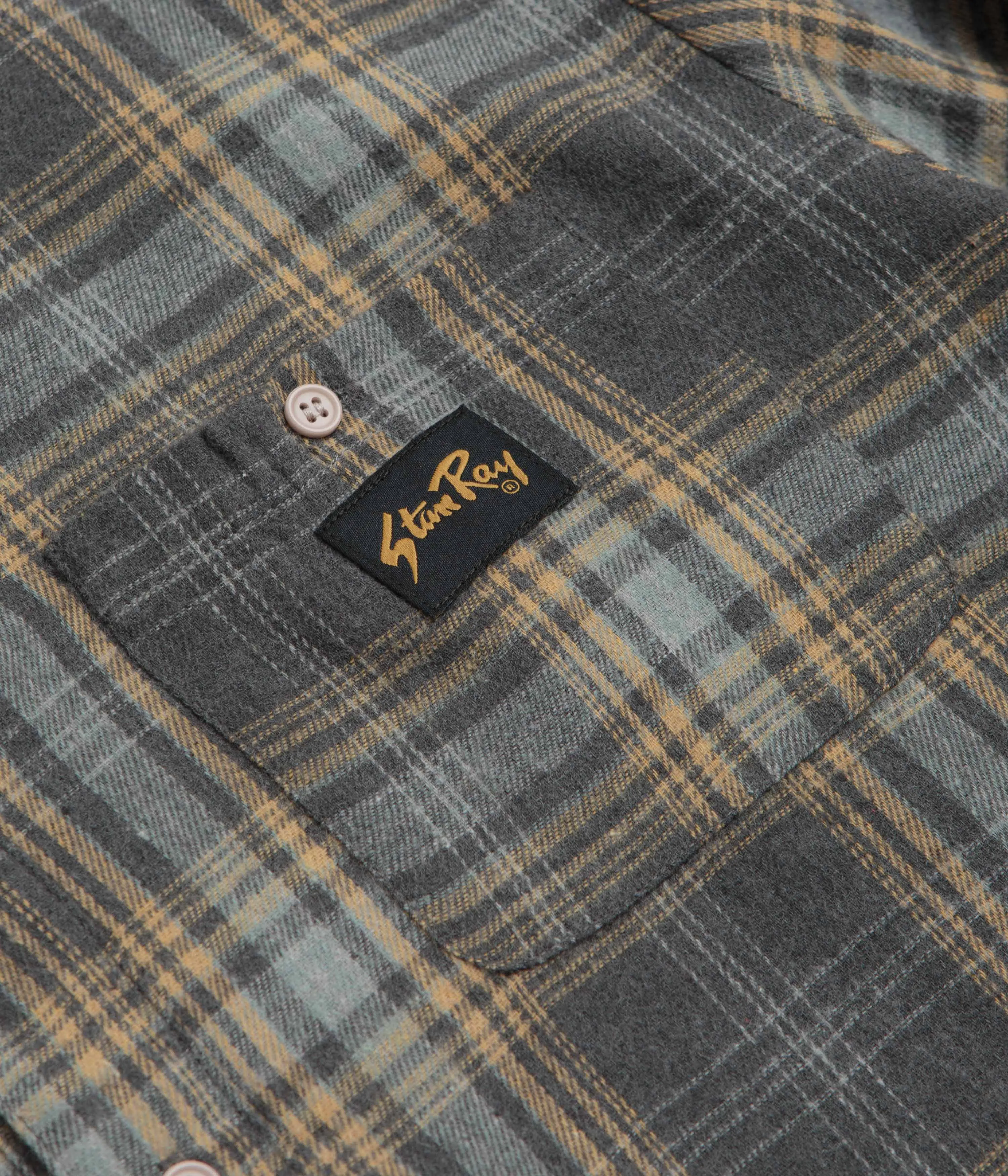 Fitted Shape Stan Ray Flannel Shirt - Charcoal Plaid