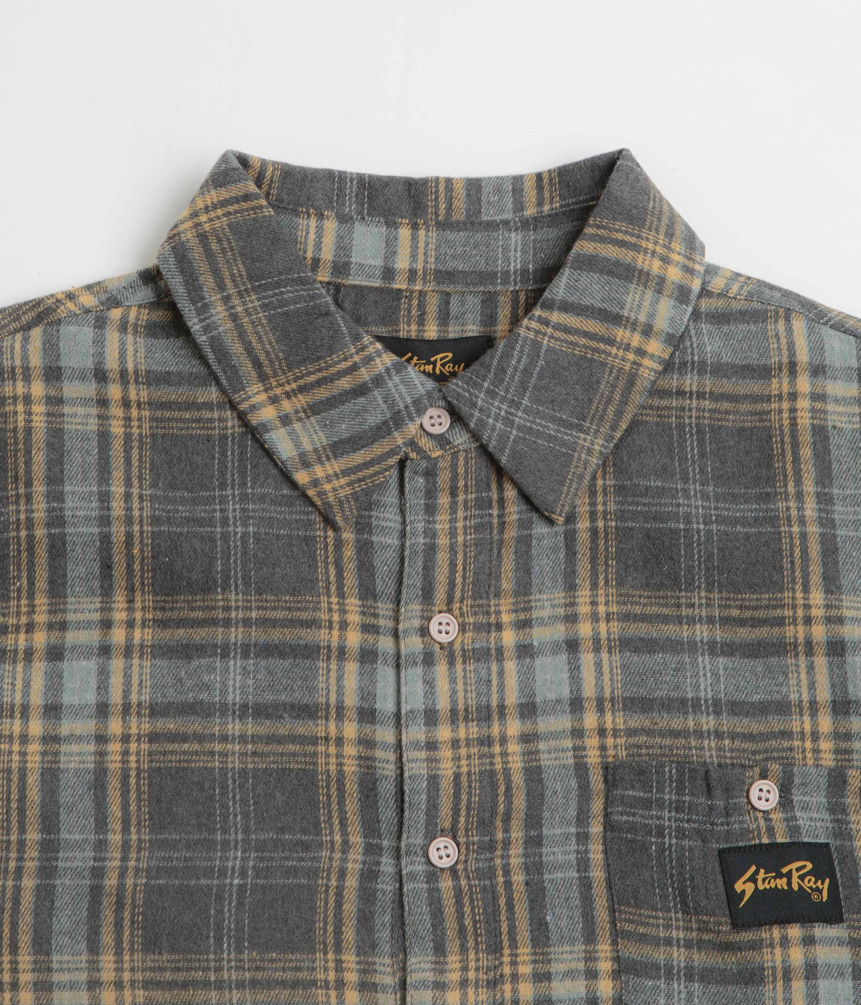 Chic Look Polished Finish Stan Ray Flannel Shirt - Charcoal Plaid