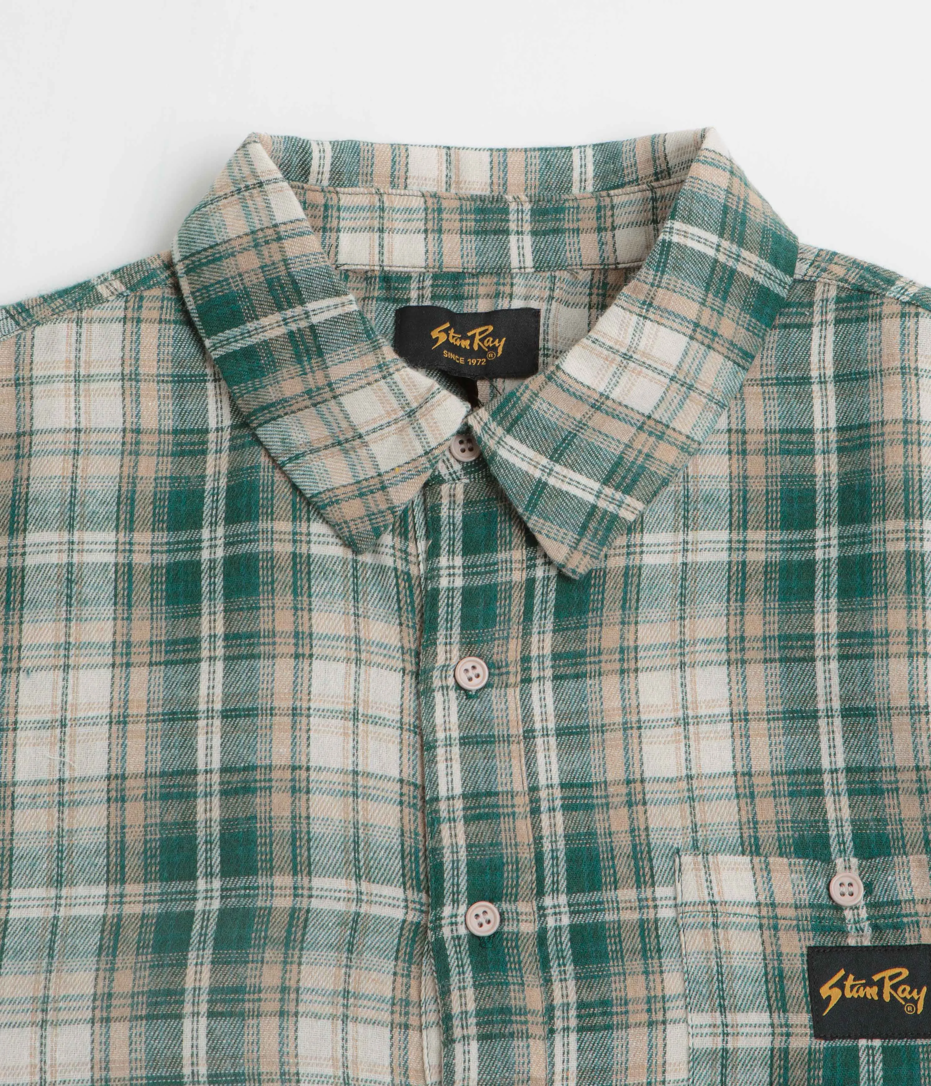Stan Ray Flannel Shirt - Green Plaid Indoor Comfort Comfort Stretch
