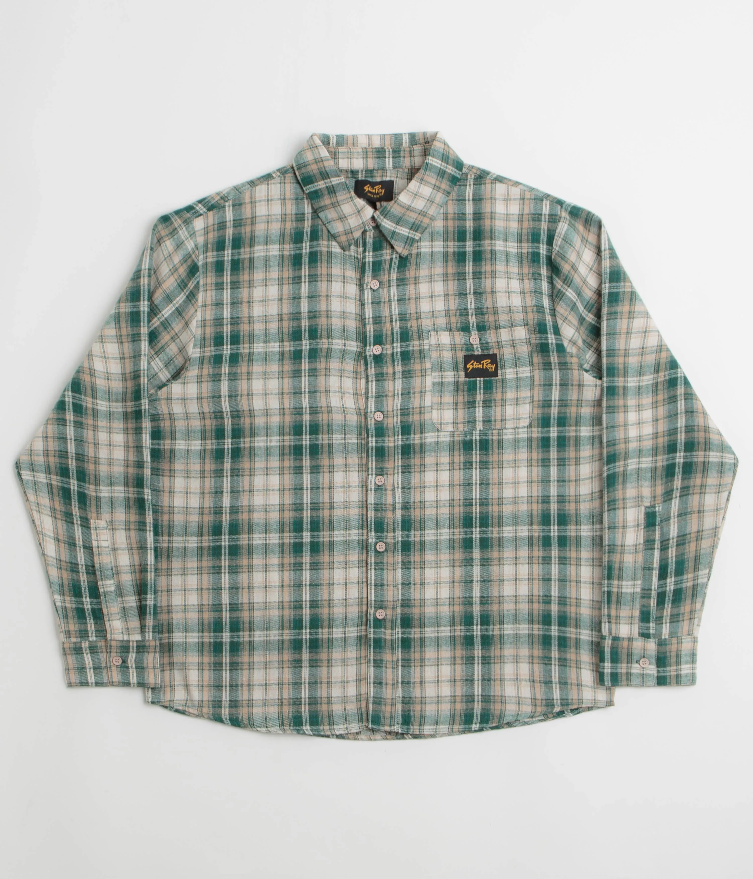Stan Ray Flannel Shirt - Green Plaid Seasonal Wardrobe Lakeside Relaxation
