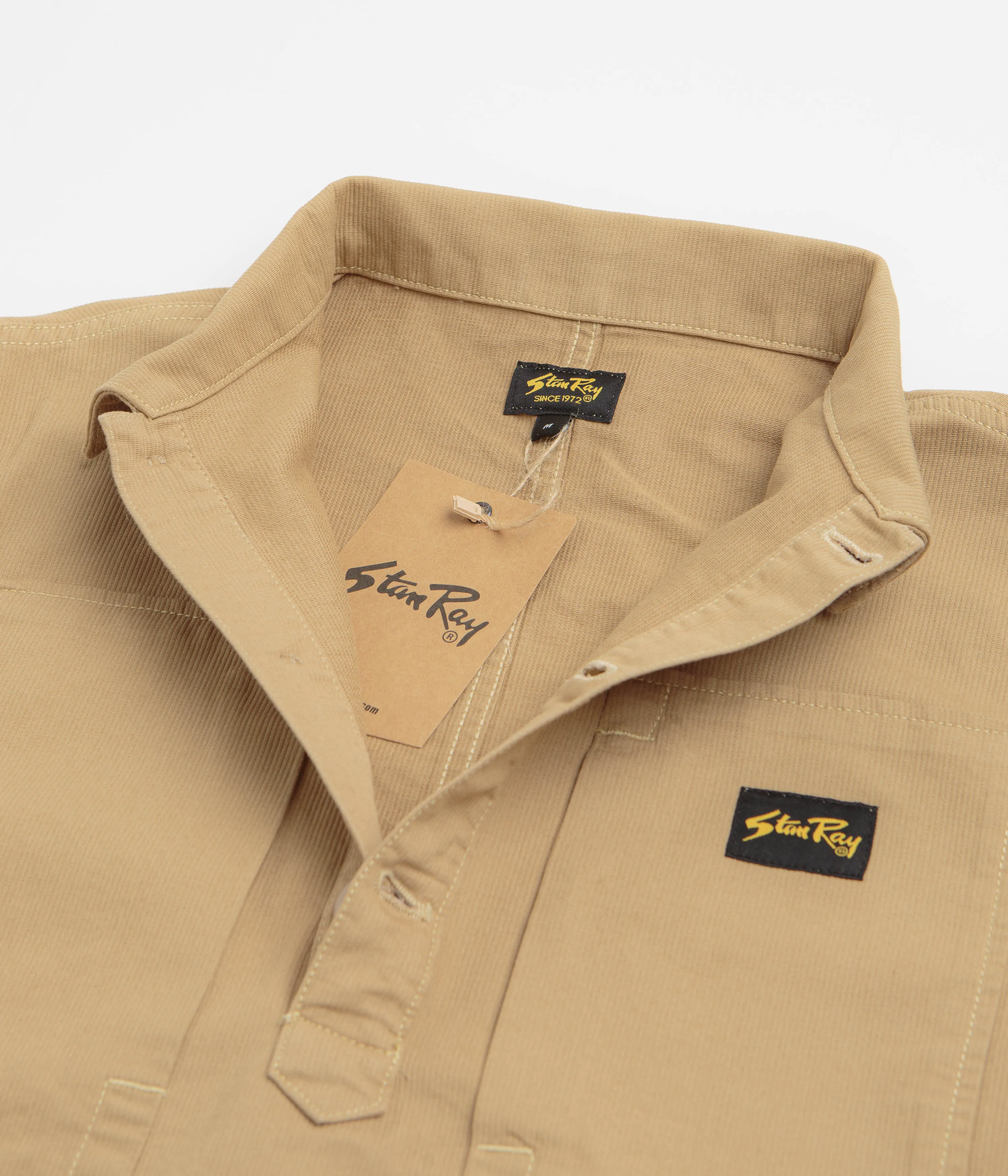 Stan Ray Painters Pop Over Shirt - Khaki Bedford Roomy Cut Anti Pilling Treatment