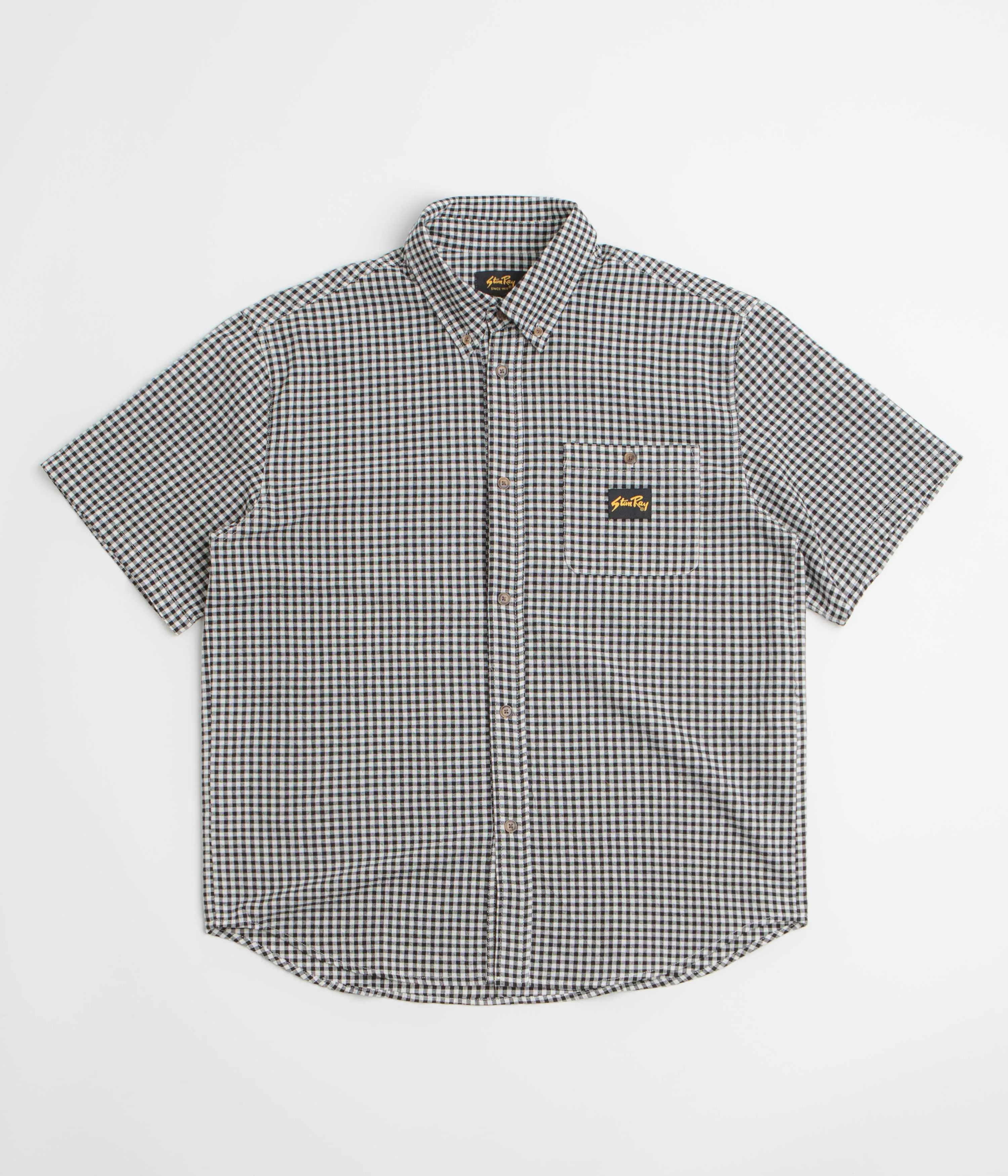 Mountain Escape Stan Ray Short Sleeve Flannel Shirt - Shale Check