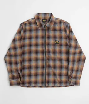 Breathable Material Stan Ray Zip Shirt - Brown / Blue Plaid