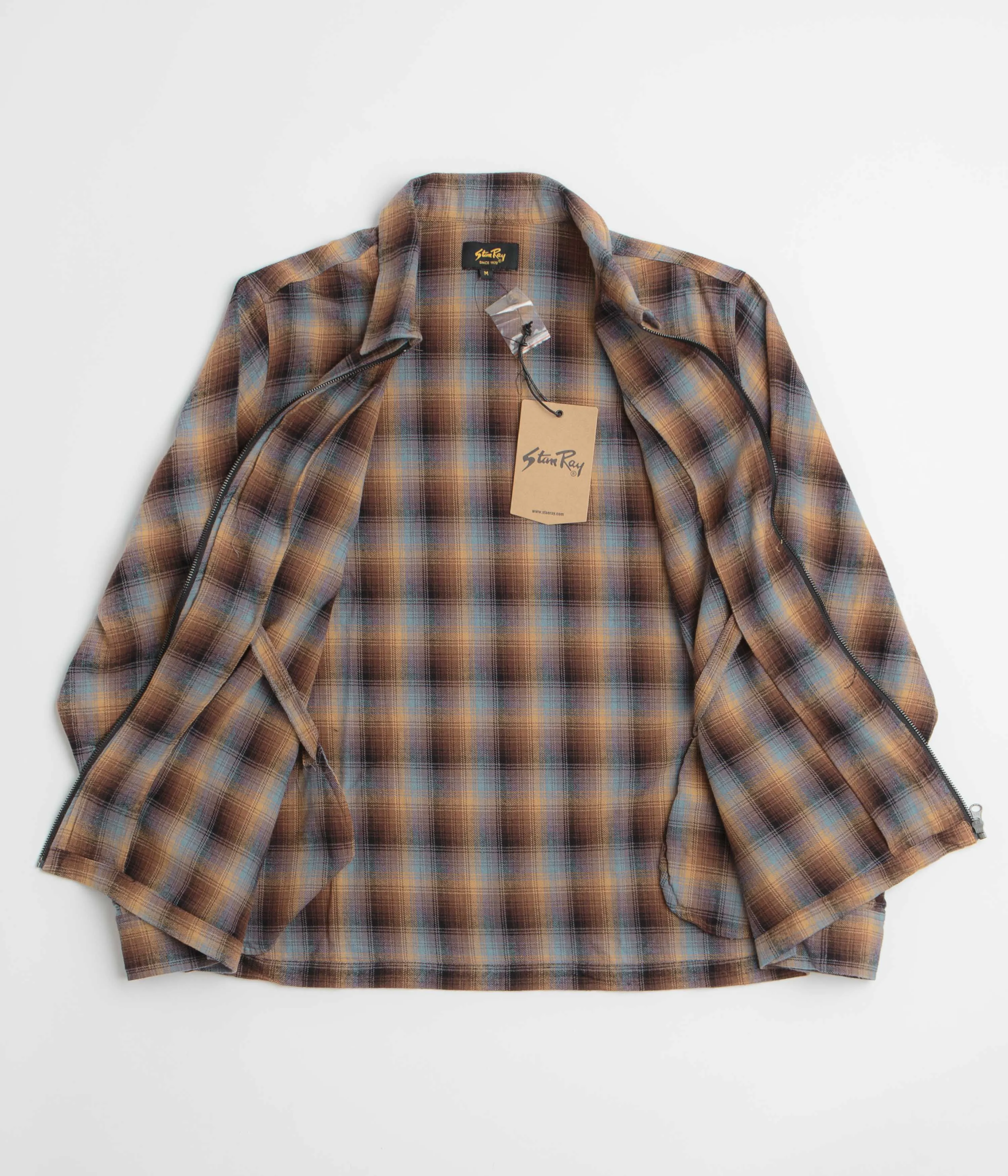 Winter Collection Stan Ray Zip Shirt - Brown / Blue Plaid