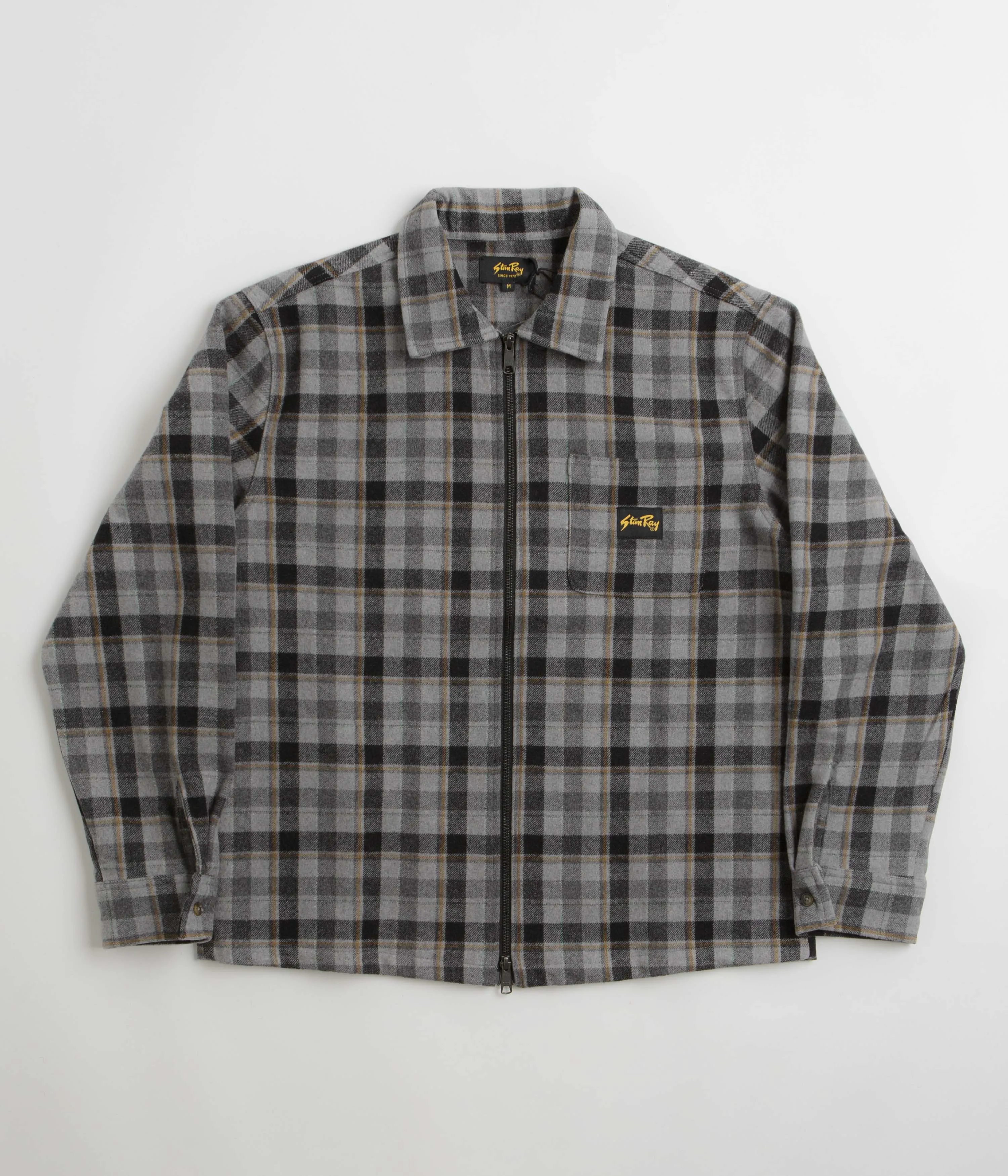 Stan Ray Zip Shirt - Charcoal Plaid Wrinkle Free Care Trendsetting Design