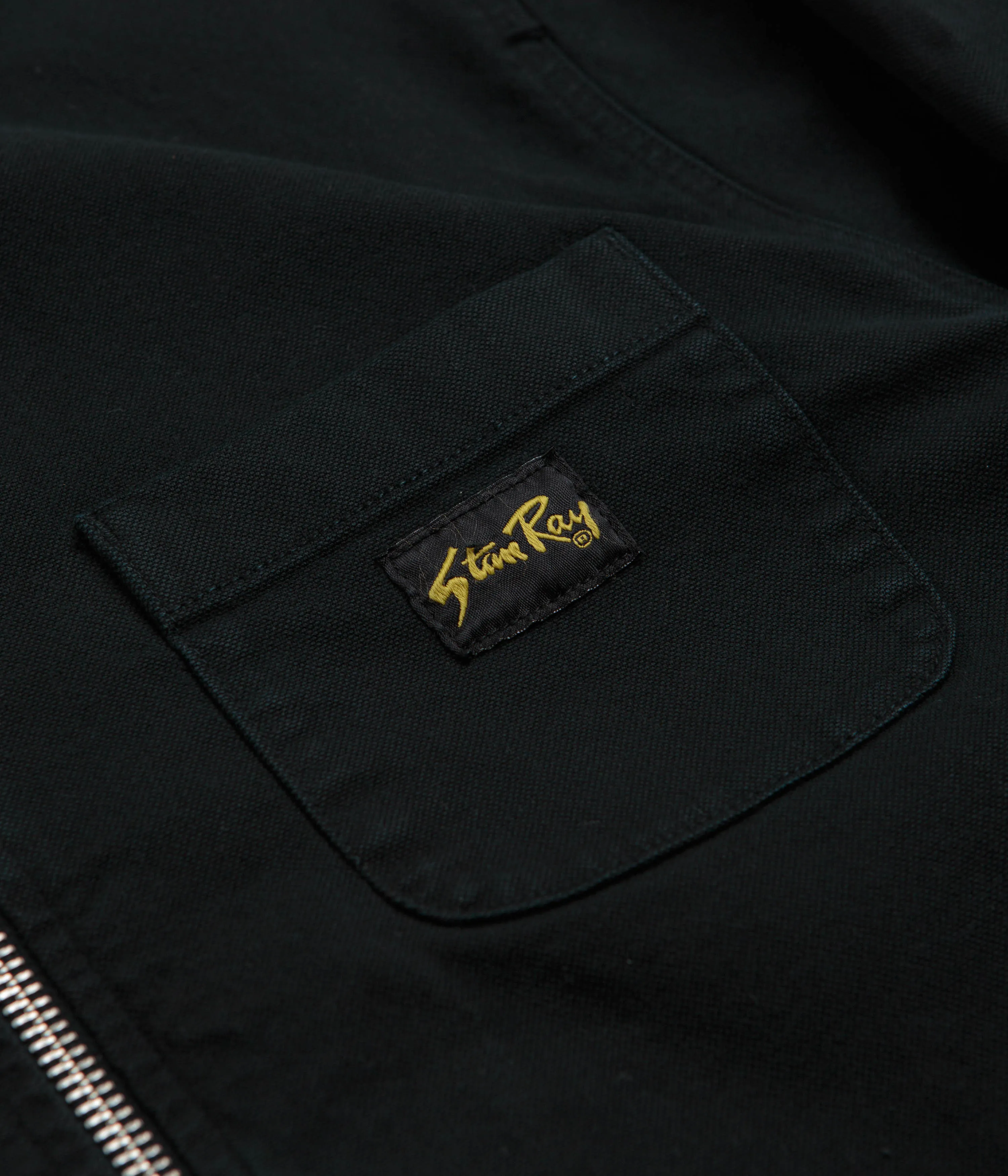 Stan Ray Zip Shirt - Washed Black Canvas Breathable Lining Rugged Style