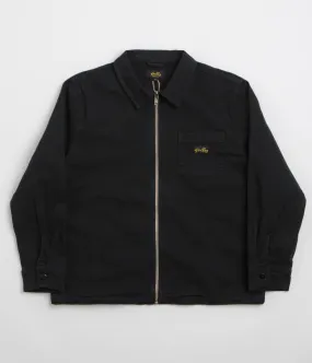 Pre Shrunk Cotton Blend Preppy Vibe Stan Ray Zip Shirt - Washed Black Canvas