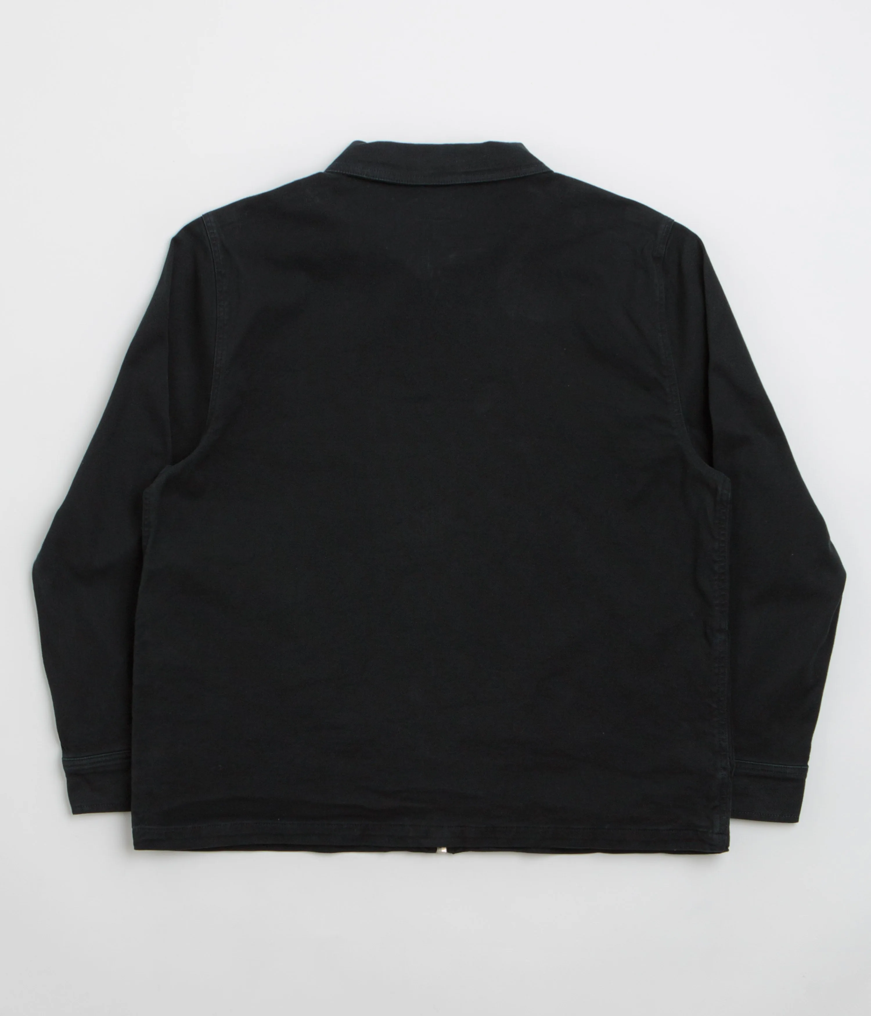 Laser Cut Edge Detail Stan Ray Zip Shirt - Washed Black Canvas