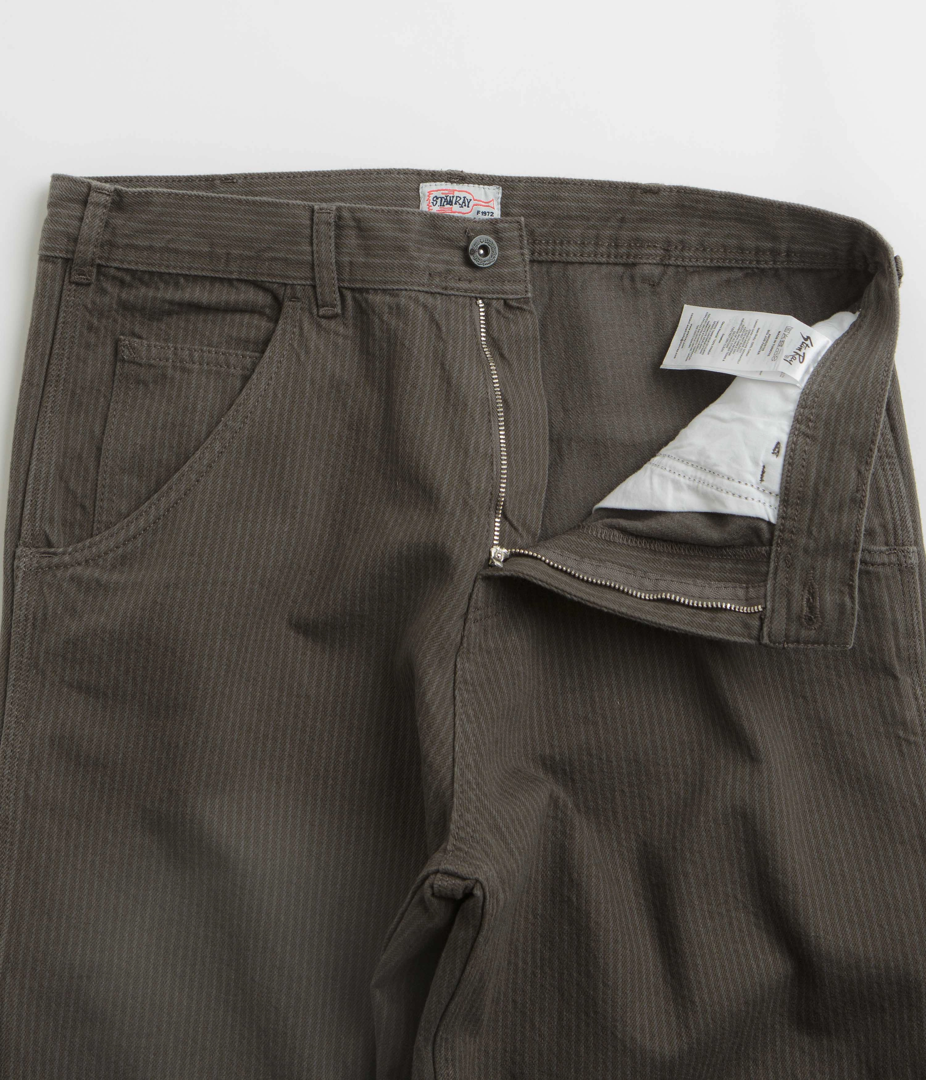 Stan Ray Big Job Painter Pants - Overdyed Black Hickory Ventilated Panels Flexible Wear
