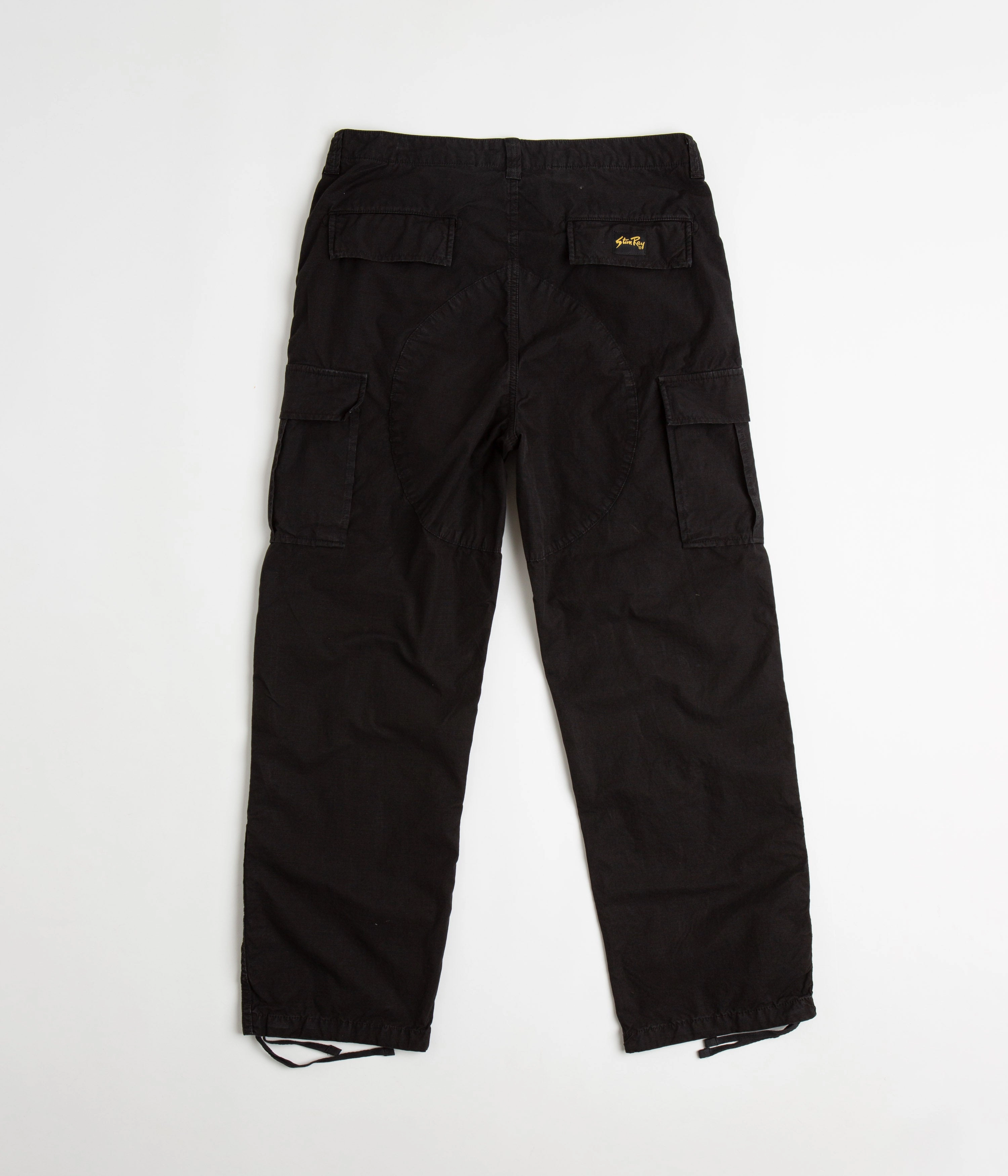 AdjustableWaistband Tailored Fit Stan Ray Cargo Pants - Black Ripstop