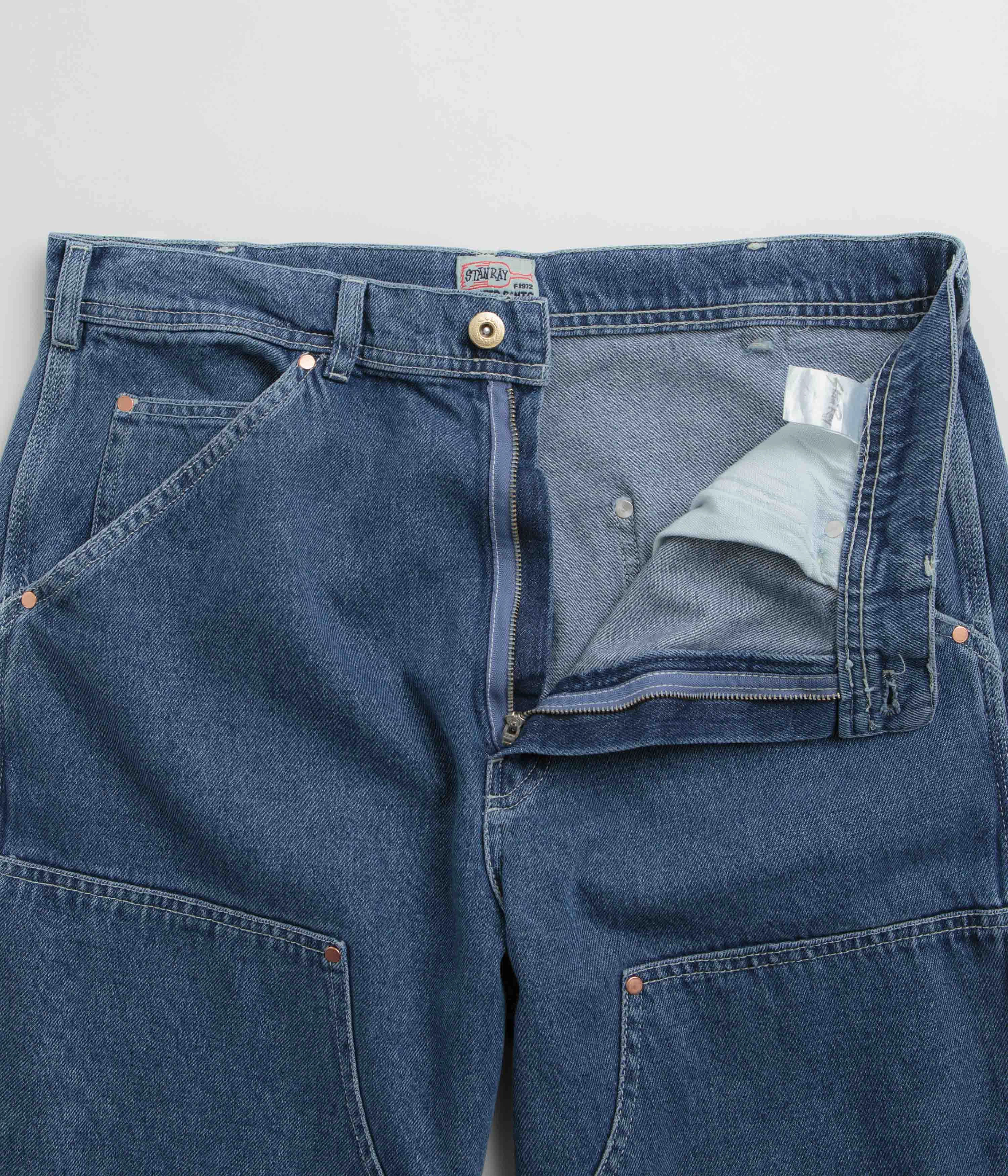 Stan Ray Double Knee Pants - Heavy Stone Wash Denim Tailored Fit