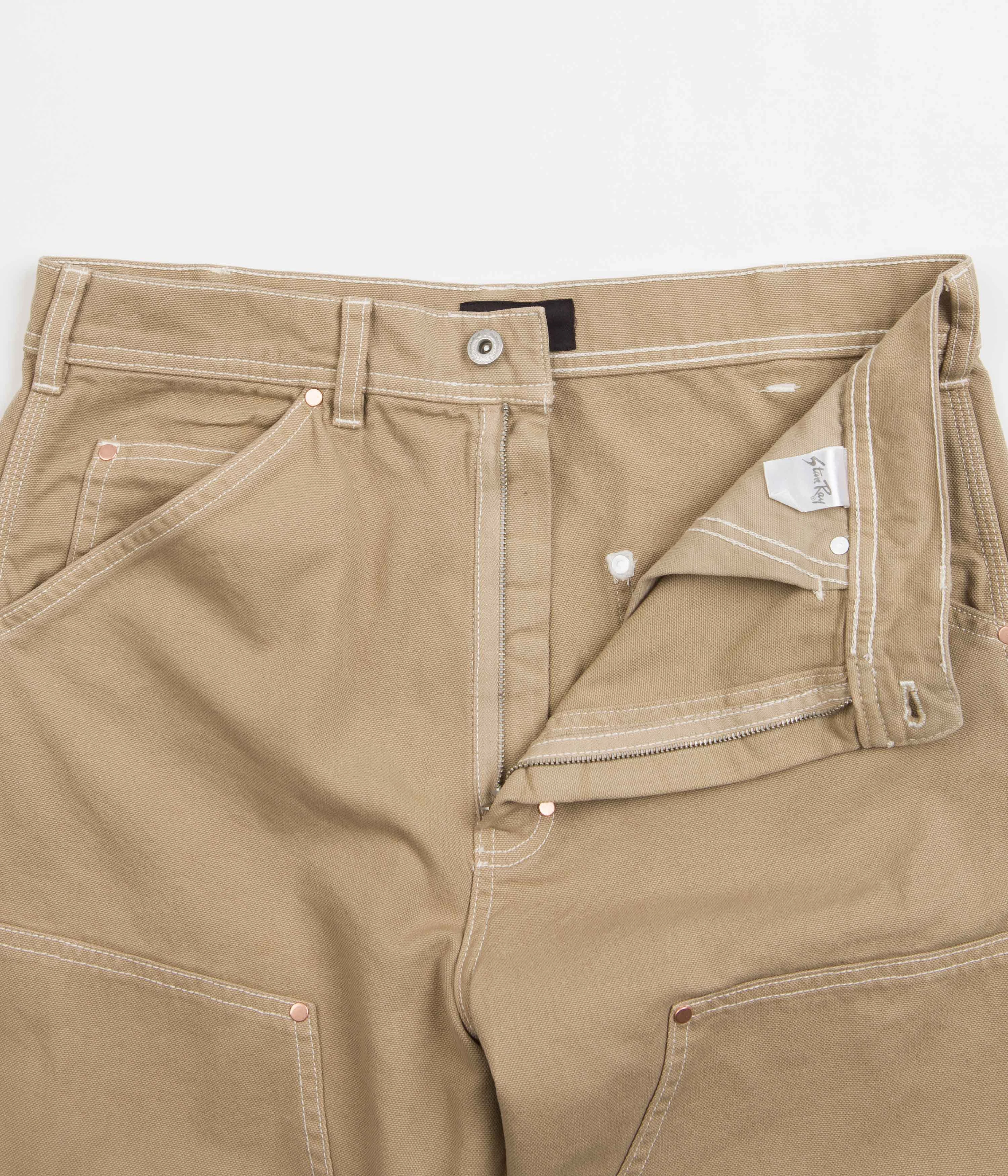 Stan Ray Double Knee Pants - Khaki Duck Day To Night Plaid detail