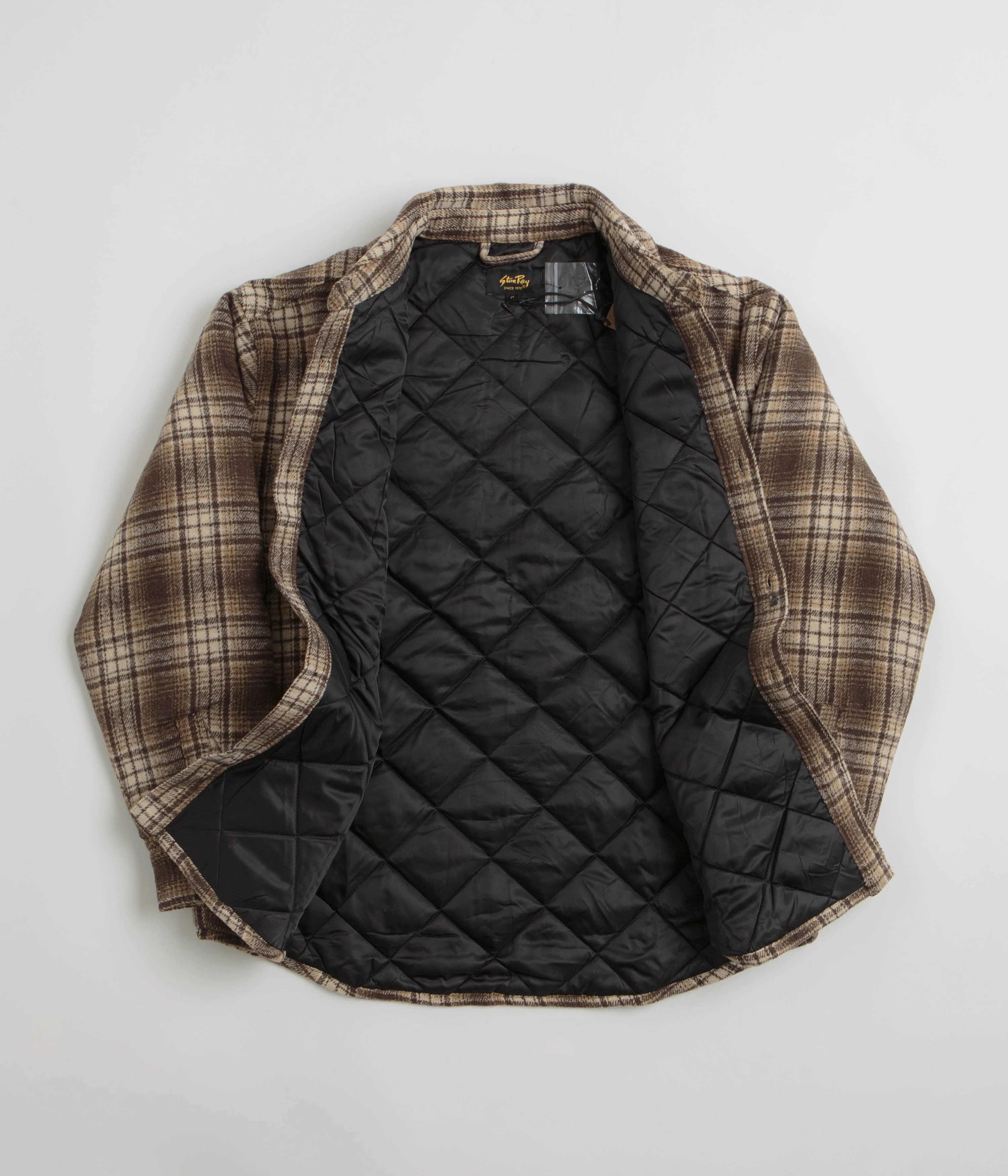 beach bonfire Stan Ray Quilted Plaid Overshirt - Brown