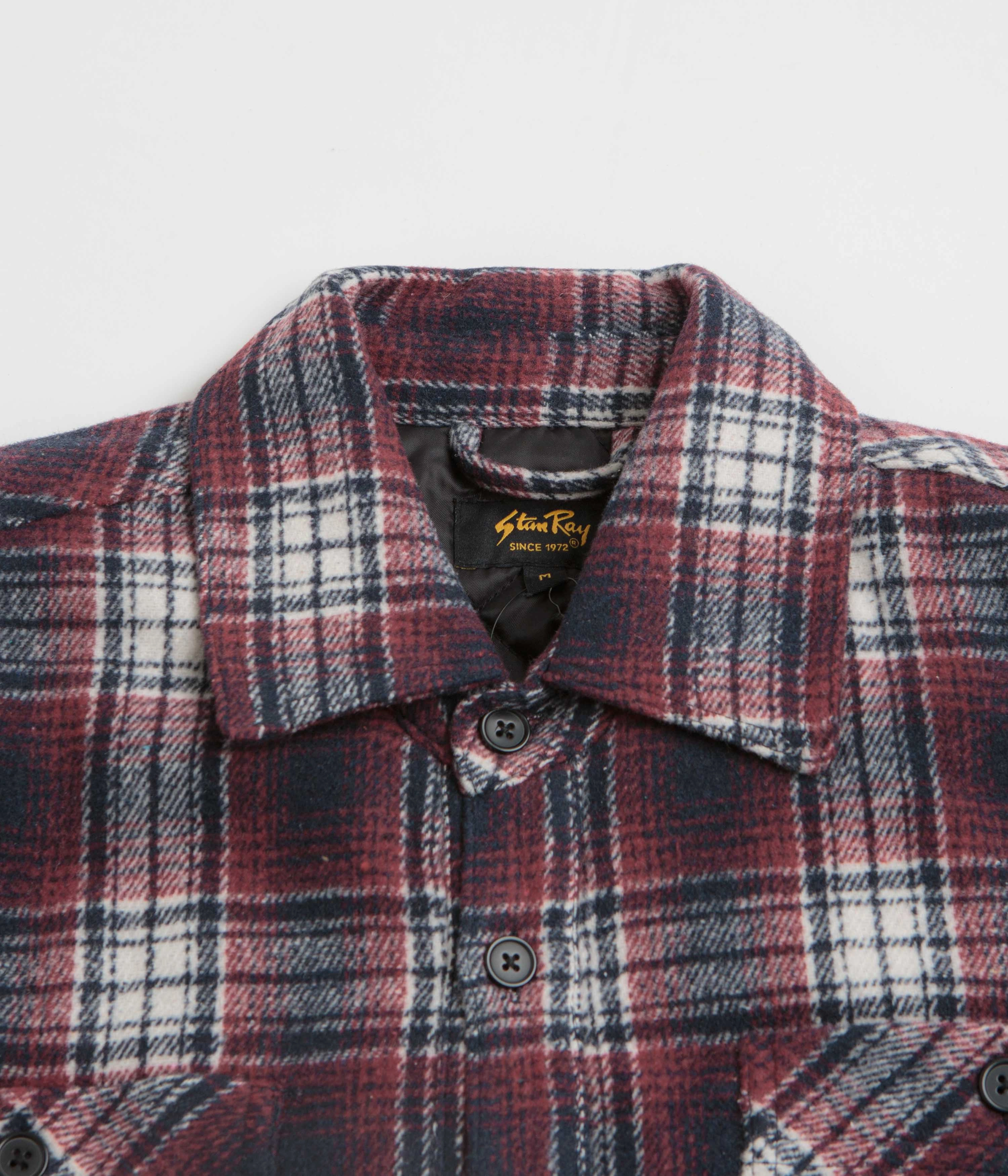 Stan Ray Quilted Plaid Overshirt - Red FlexibleMovement DurableShell