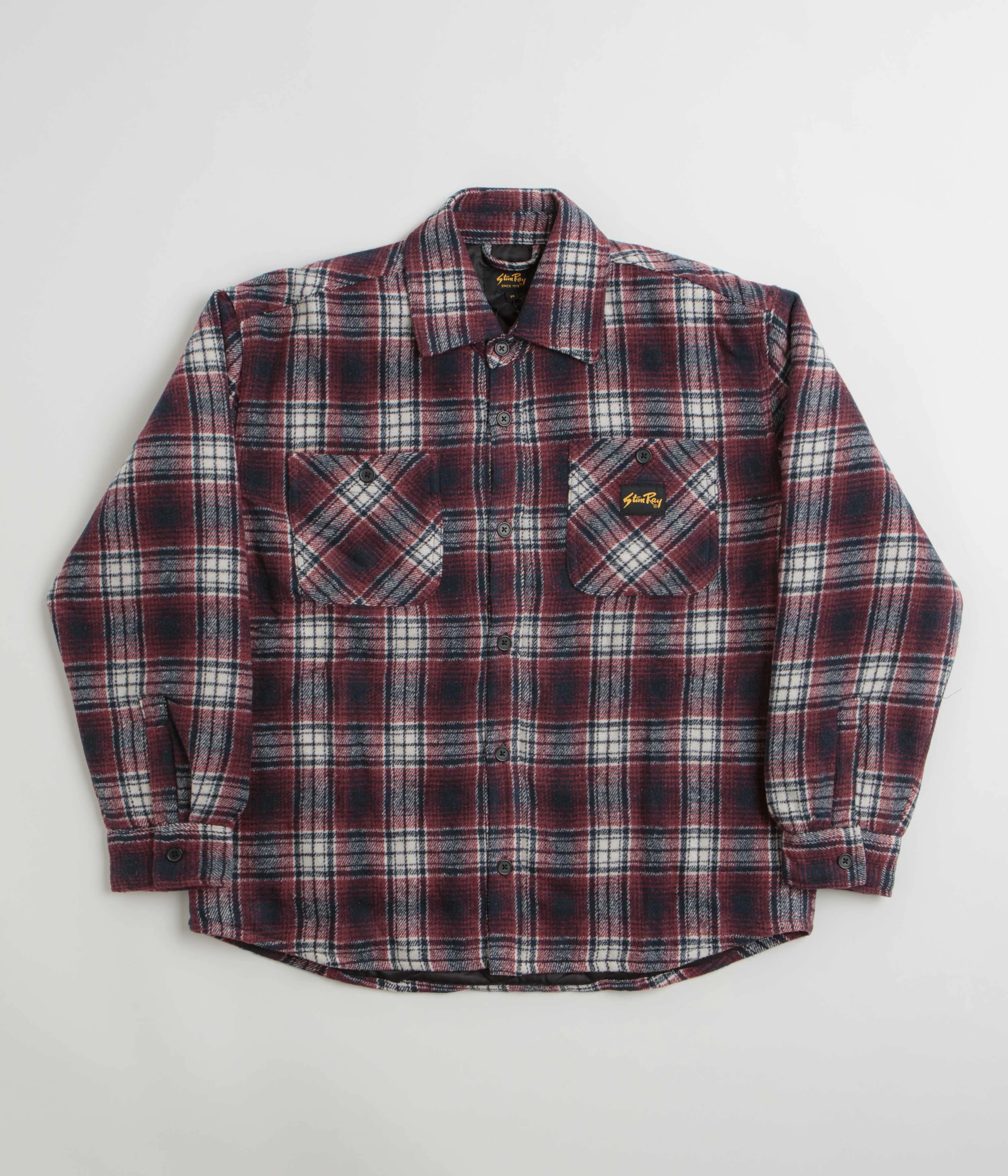 Patch Stan Ray Quilted Plaid Overshirt - Red
