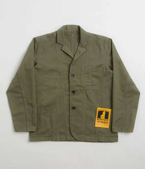 Service Works Drill Server Suit Jacket - Olive Motion Friendly