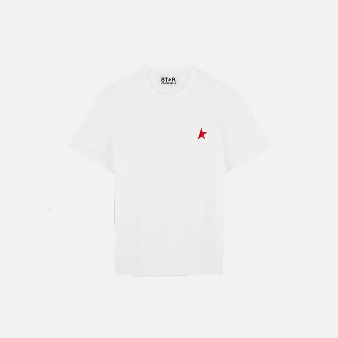 STAR LOGO TEE - WHITE / RED Shimmer Core CompactKnit