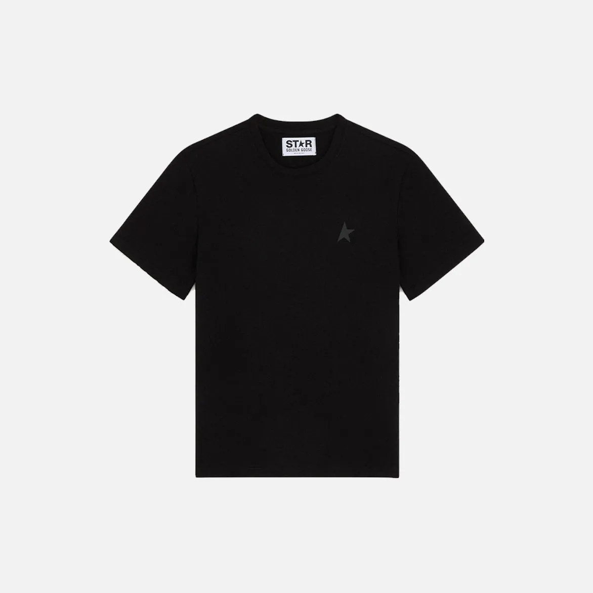 STAR M`S REGULAR T-SHIRT - BLACK DoubleLayeredHem Urban Flow