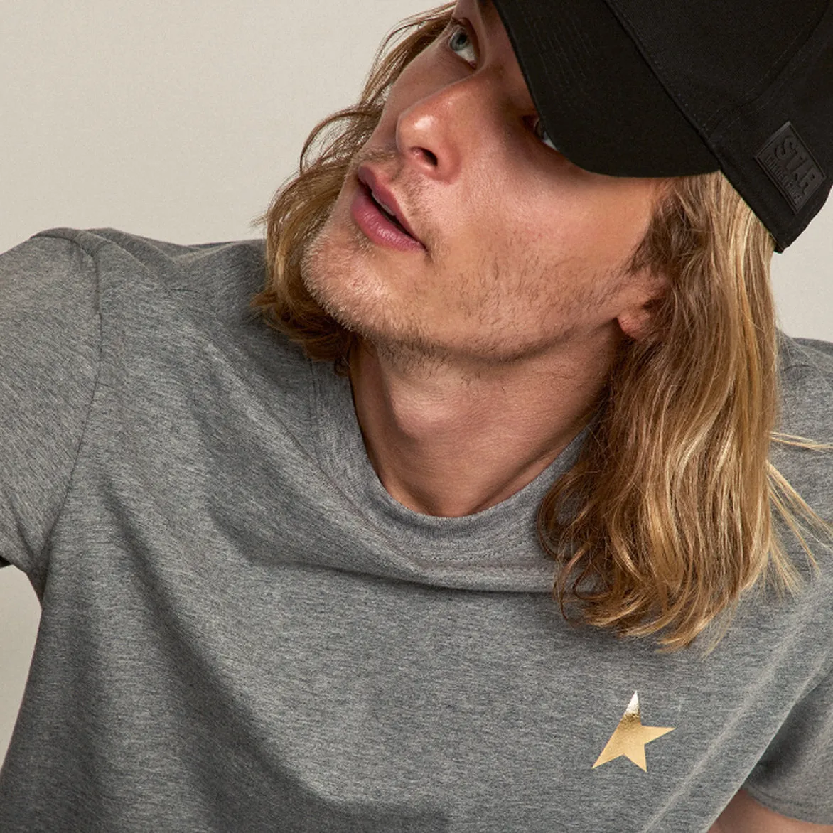 STAR M`S REGULAR T-SHIRT - GREY Ergonomic Pattern