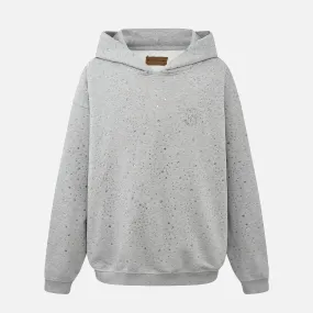WrinkleResistant Fabric Compact Packable Design STARRY SKYDIAMOND HOODIE - GREY