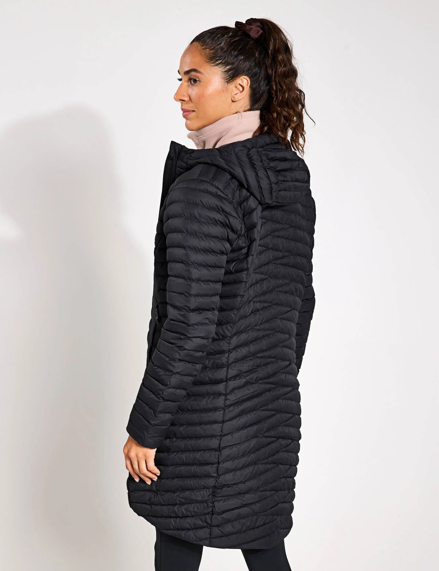 Nula Micro Jacket Long - Black Sleek Outer