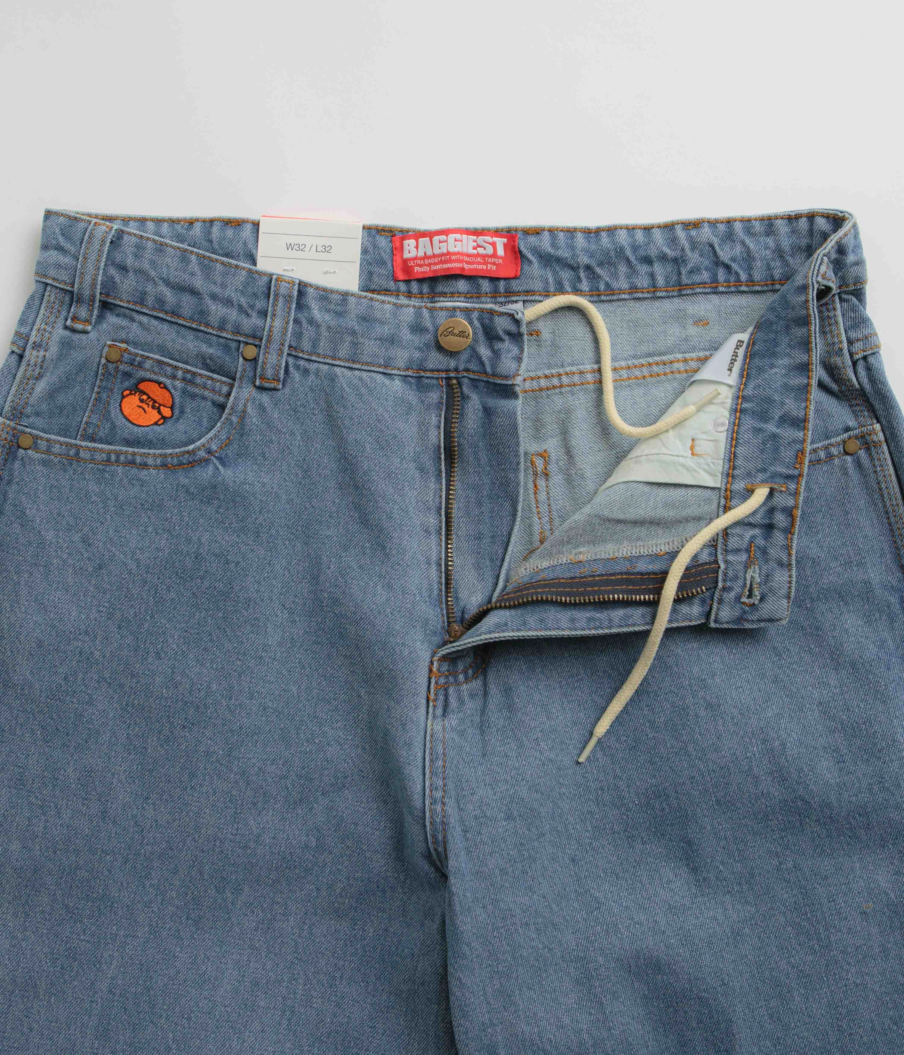 AdjustableWaistband MachineWashable Butter Goods Santosuosso Jeans - Washed Indigo / Indigo