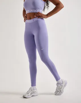 Nike Pro Mid-Rise Mesh-Paneled Leggings NonChafe AntiPilling Fabric