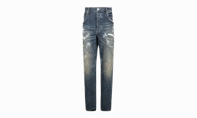 Dirty White Paint Jeans High Waist