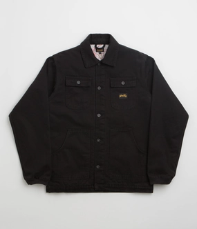 Adjustable Drawstring Hood Stan Ray Pork Chop Jacket - Washed Black Duck