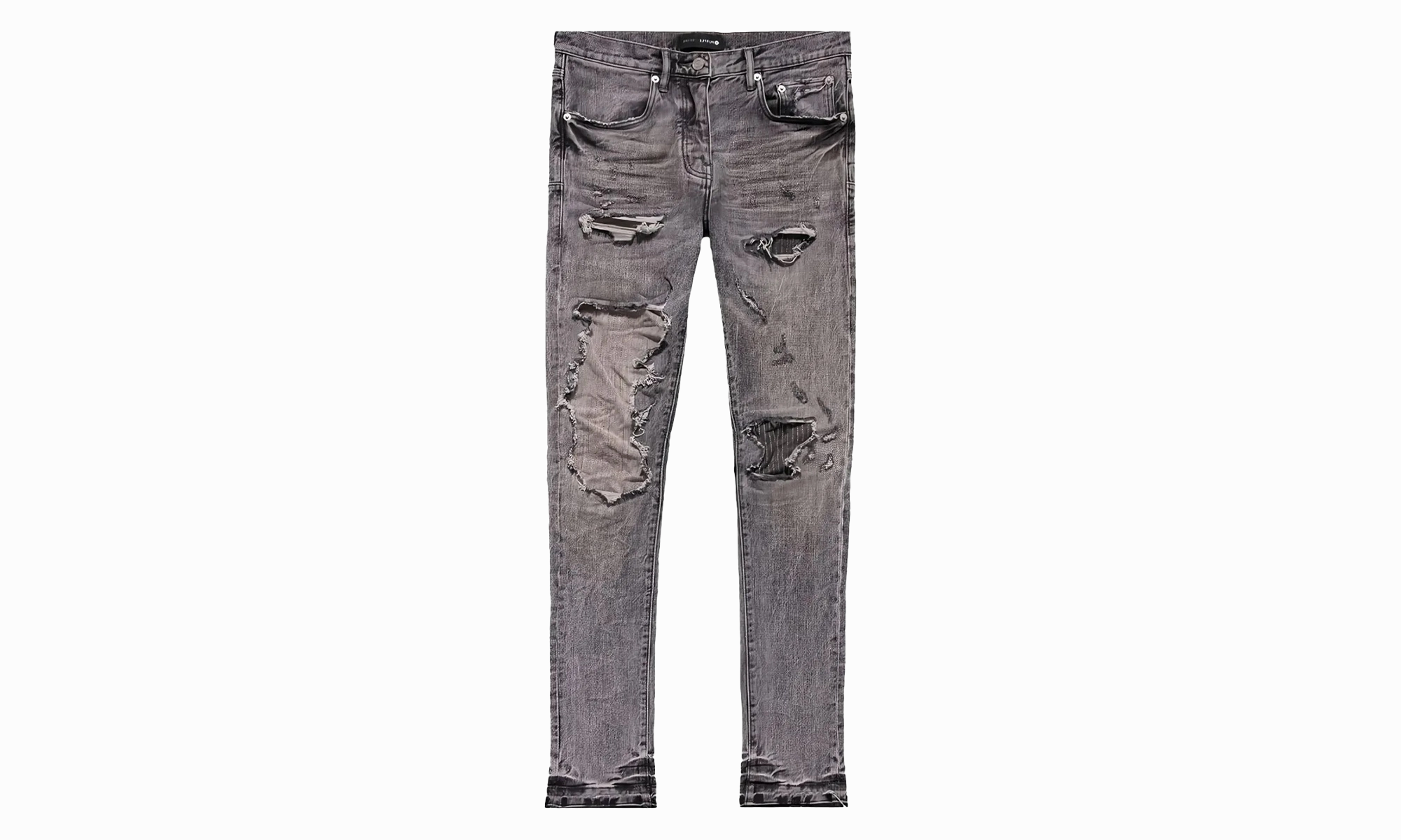 Selvedge Denim Stitch Patch Repair Jeans "GREY"
