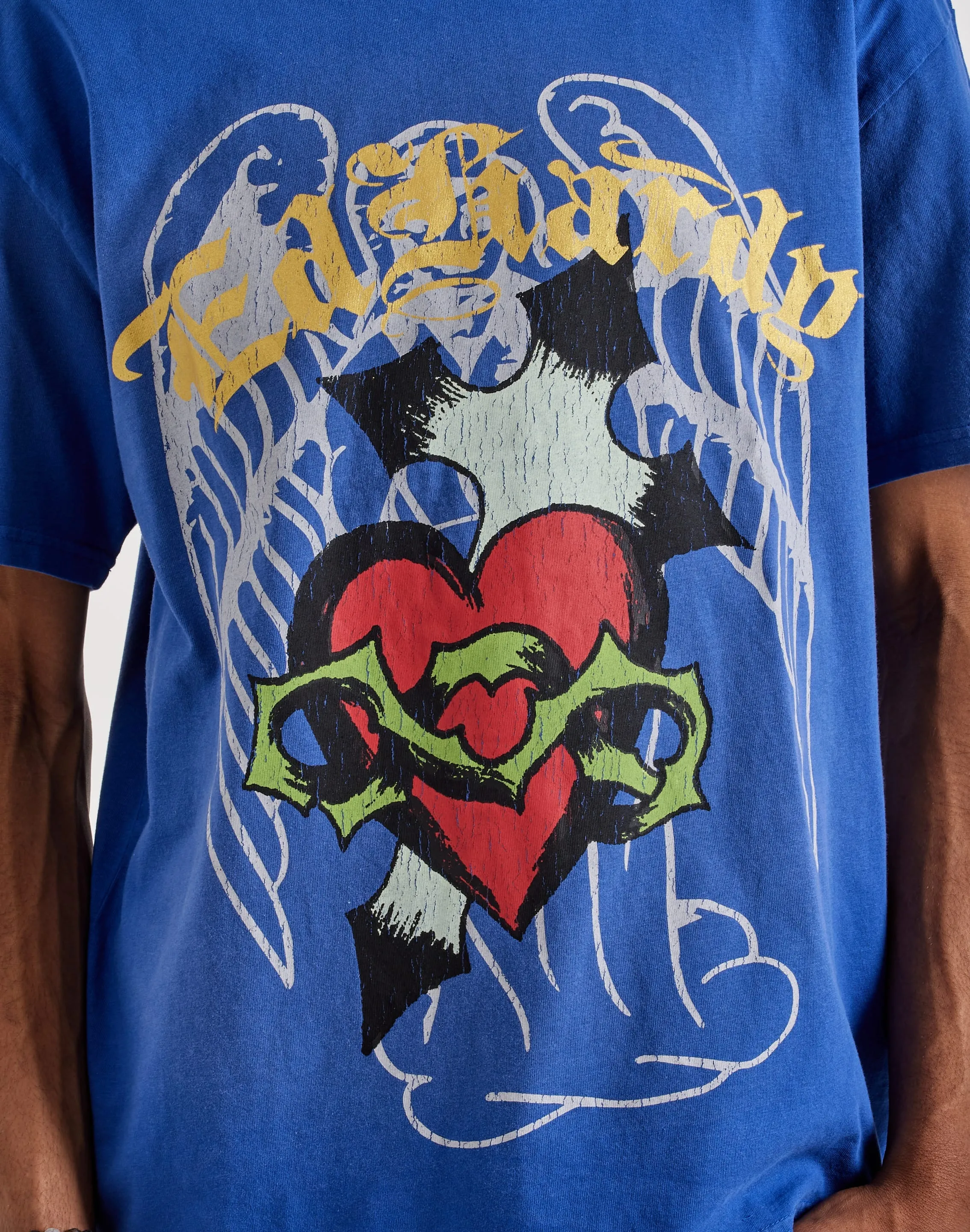 Metro Edge Ed Hardy  Sacred Heart Washed Boxy Tee