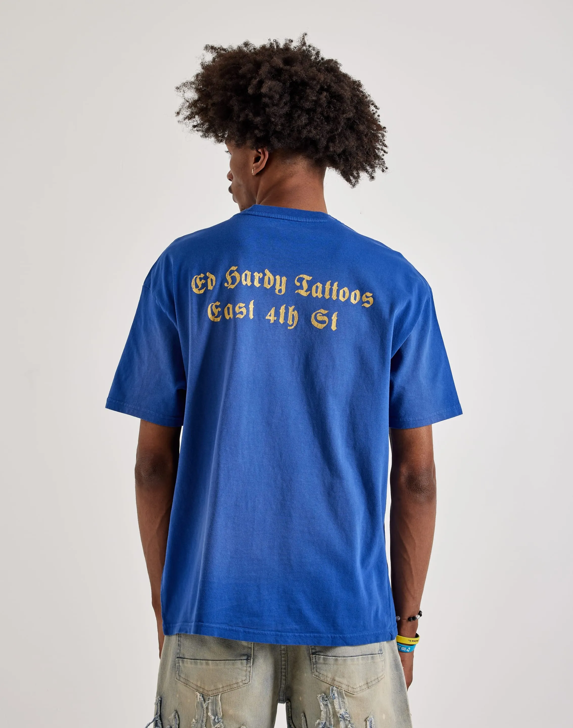 Permanent Crease Desk Style Ed Hardy  Sacred Heart Washed Boxy Tee
