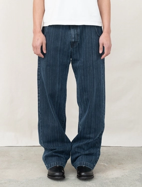 Straight Cut Jeans (Blue Stripe) DurablePolyester Tear Resistant Weave