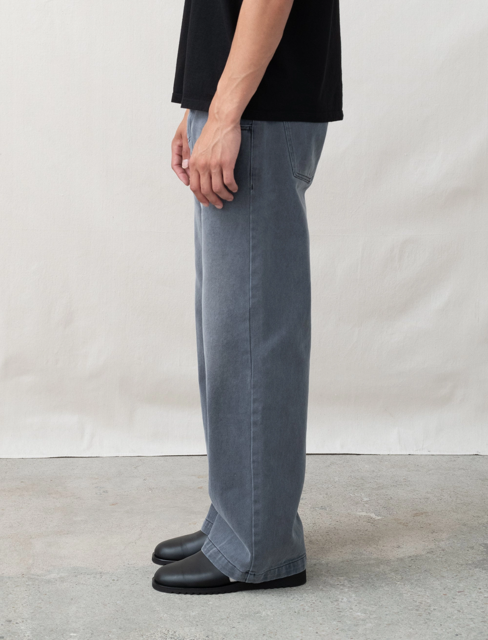Straight Cut Jeans (Washed Slate) WindResistantMaterial