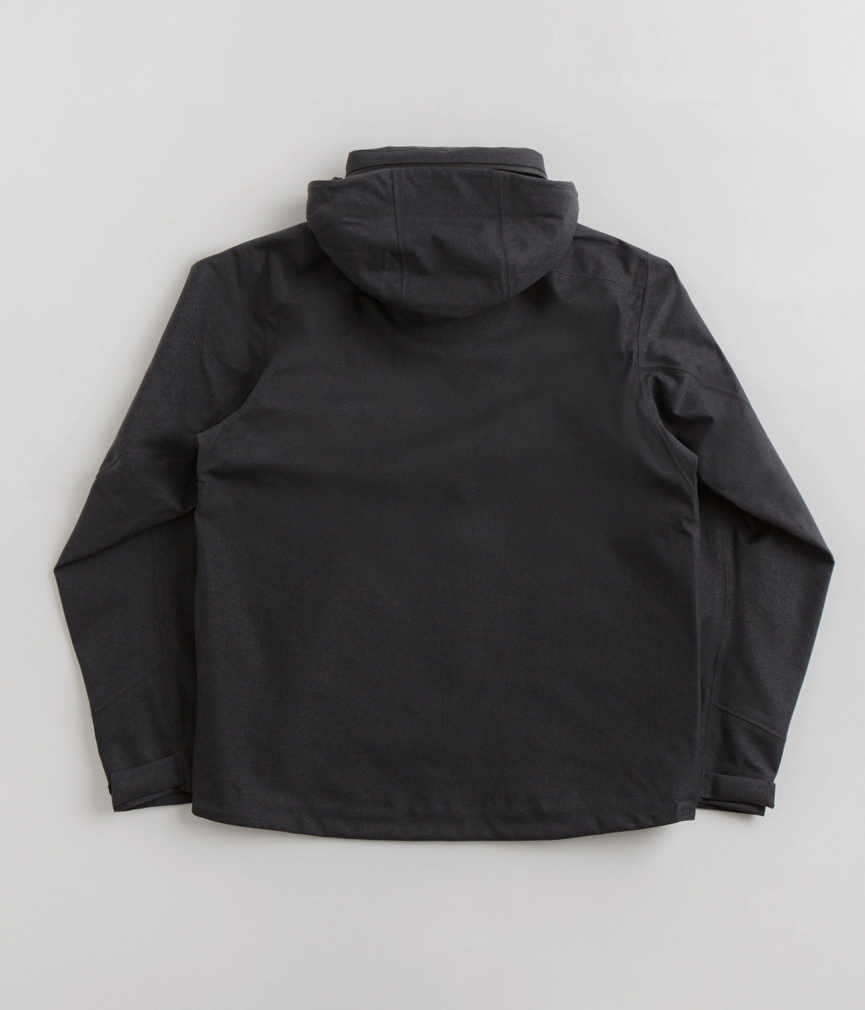 Collapsible Hood Structure Layered Comfort Norse Projects Textured Twill Gore-Tex 3L Stand Collar Jacket - Charcoal Grey