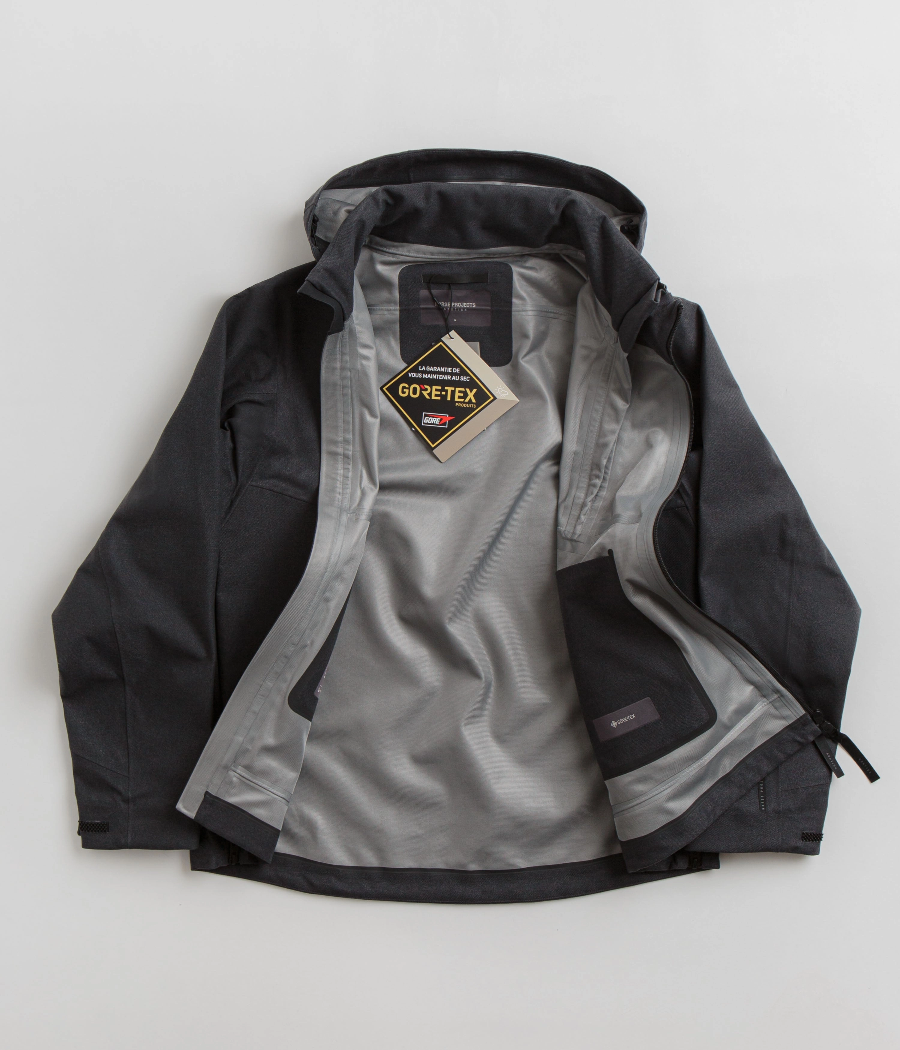 Commodity Norse Projects Textured Twill Gore-Tex 3L Stand Collar Jacket - Charcoal Grey