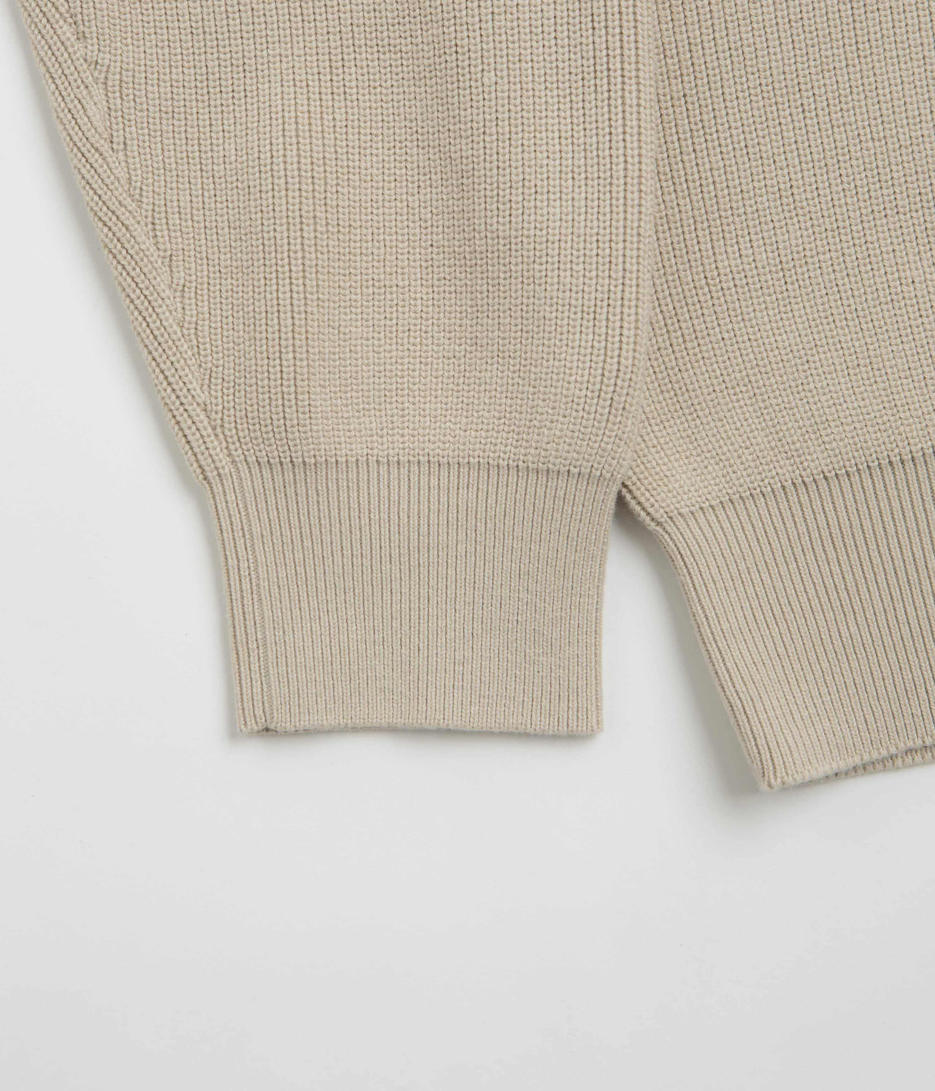 Helas Diploma Quarter Zip Sweatshirt - Beige Modern Relaxed