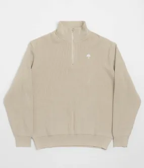 Helas Diploma Quarter Zip Sweatshirt - Beige Semi Formal anti static coating