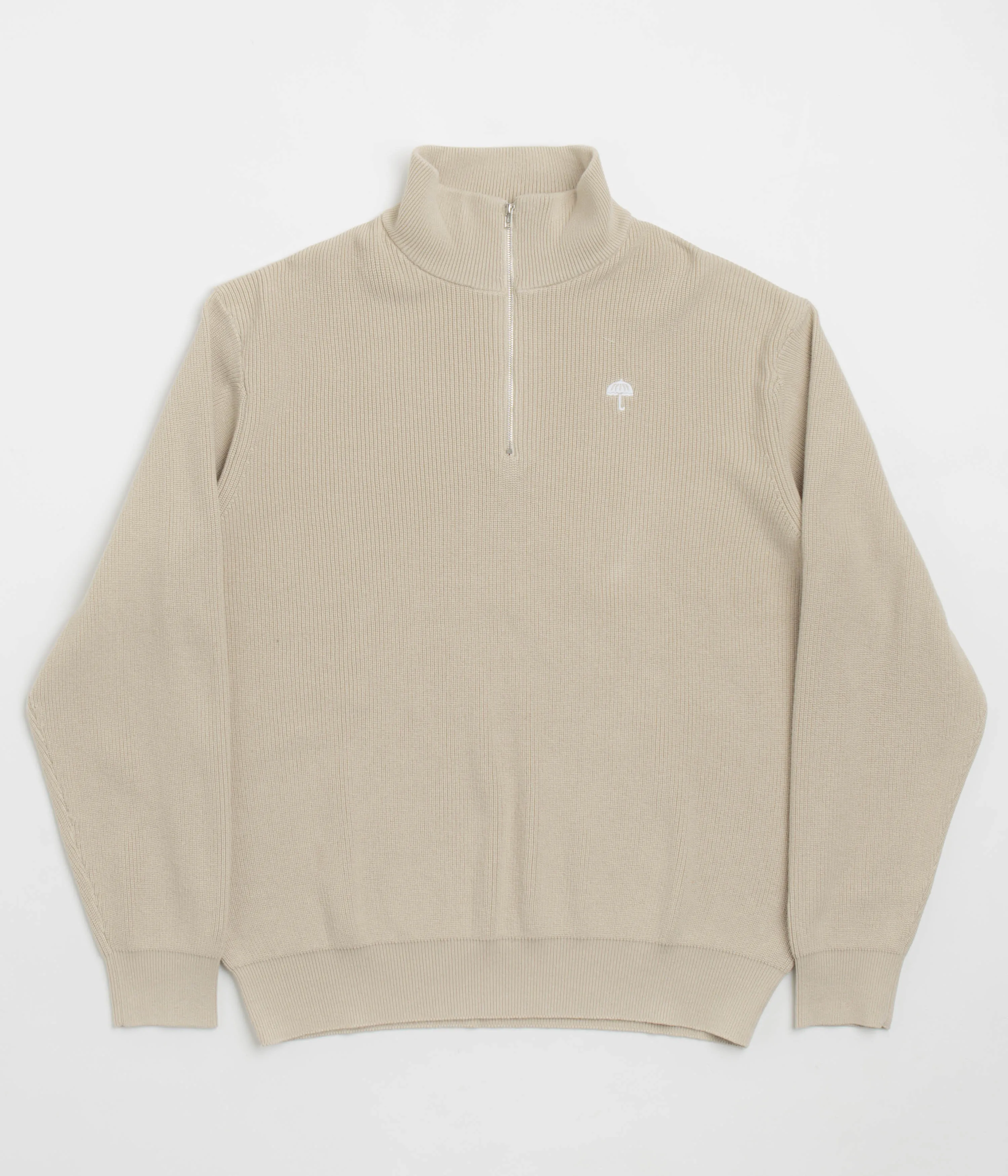 Helas Diploma Quarter Zip Sweatshirt - Beige Semi Formal anti static coating