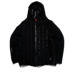 Stretchable Cuffs Stain Resistant 424 Black Laddering Hoodie - Black