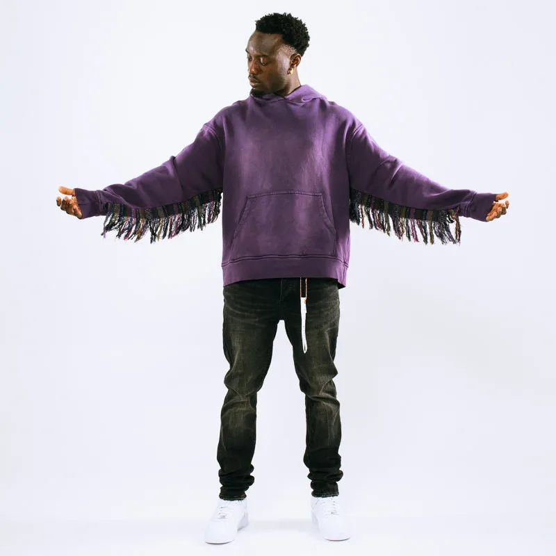 Moisture wicking Alchemist Fringe Hoodie - Plum