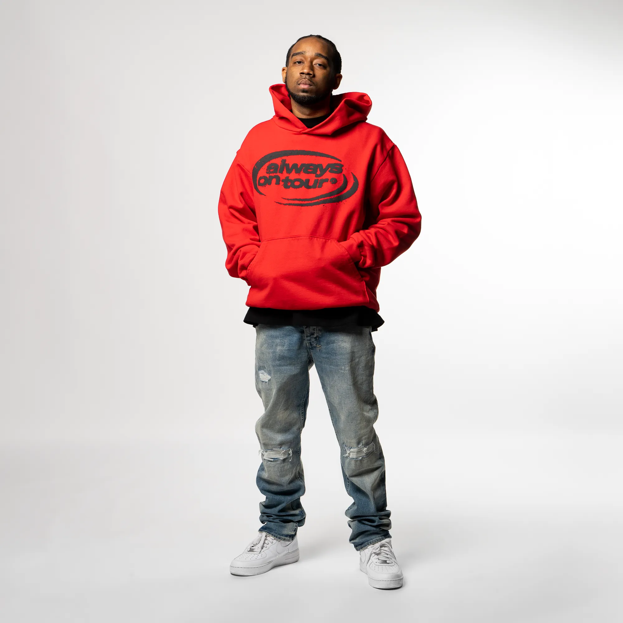 Low Profile Design Classic Street Always On Tour Spinner Hoodie - Red