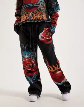 All Day Reinforced Knees Majestik Winged Heart Tapestry Pants