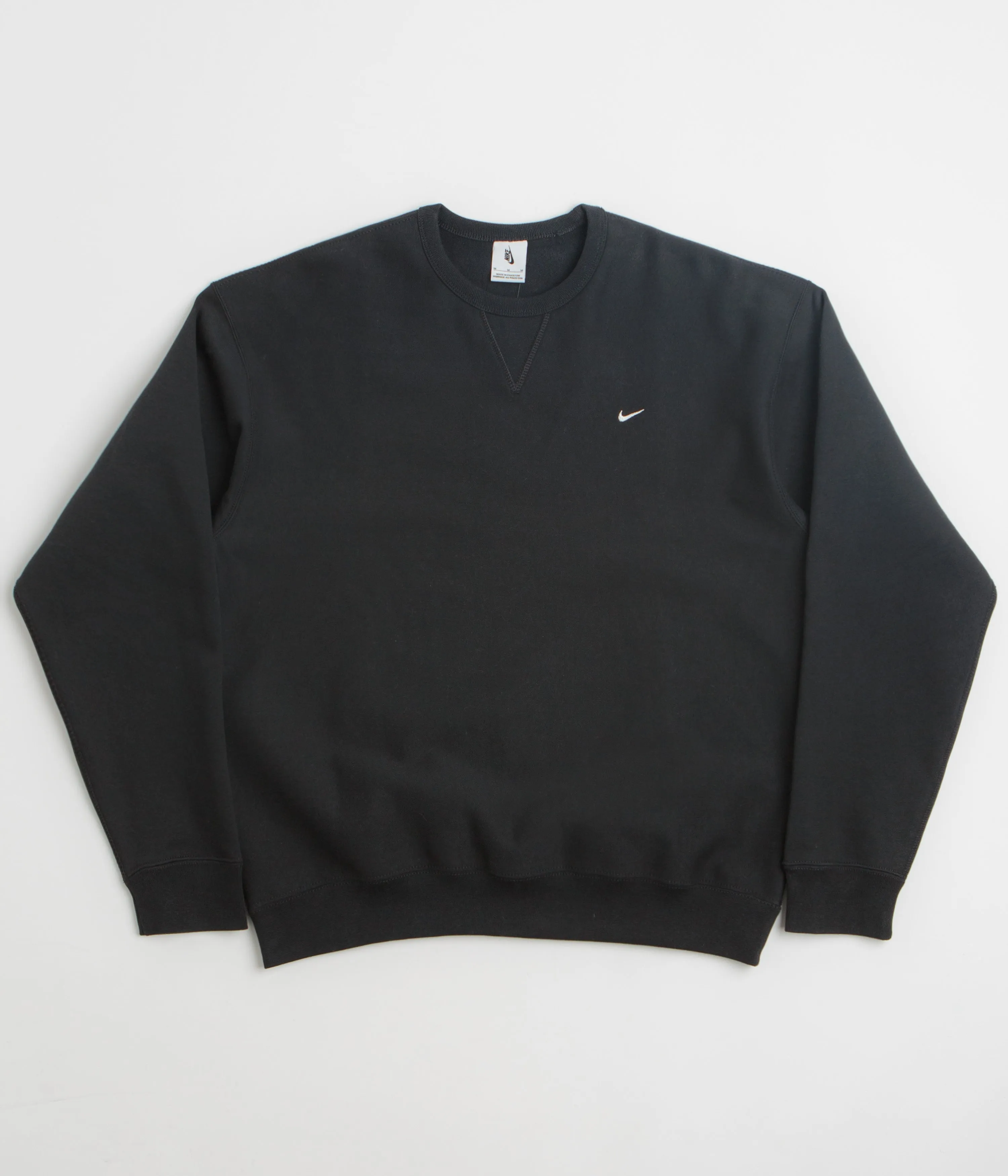 Plus Size logoed Nike Solo Swoosh Crewneck Sweatshirt - Black / White / White