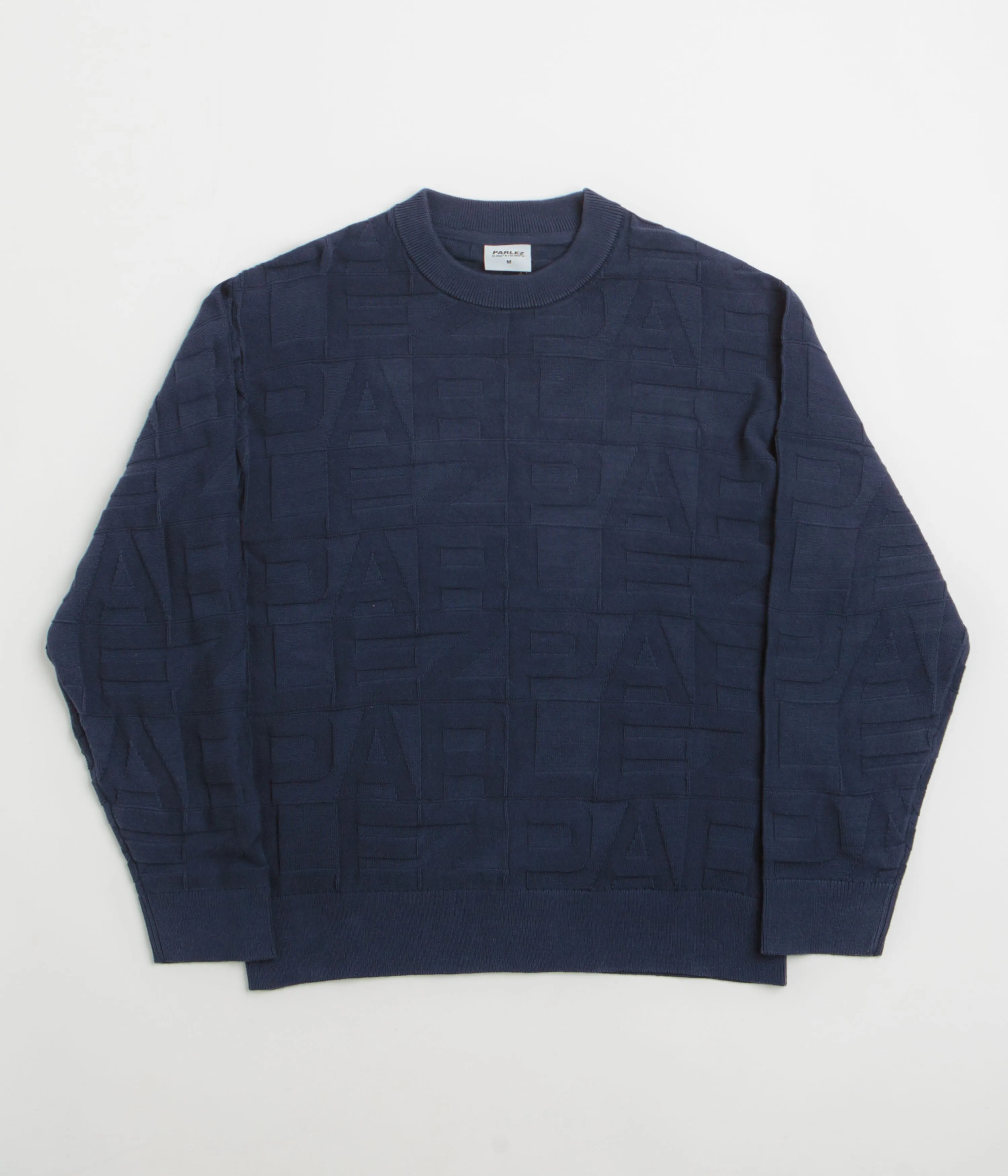 Parlez Block Crewneck Sweatshirt - Midnight label accents