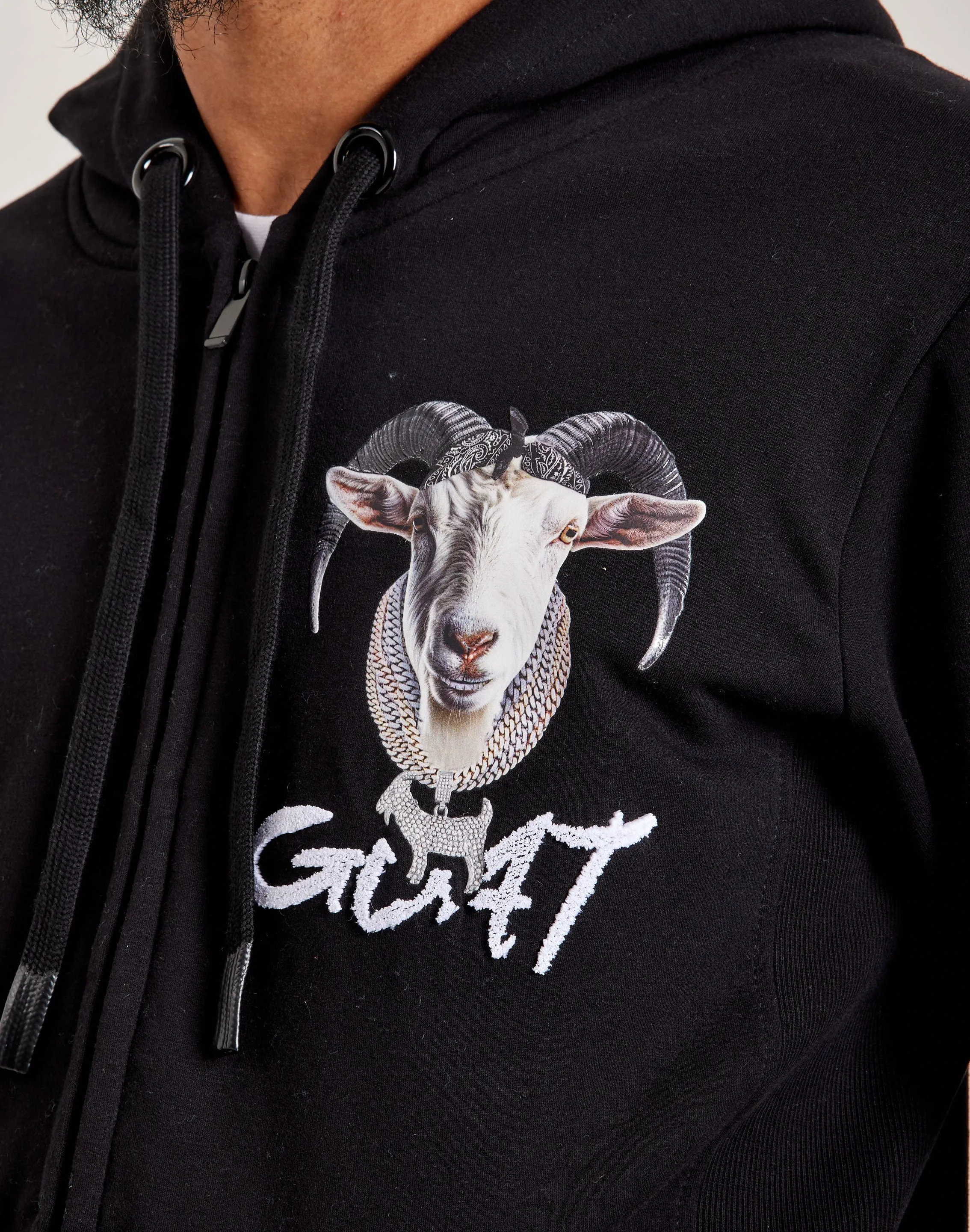 Streetz Iz Watchin Goat Full-Zip Hoodie Halo Glow AntiPilling Finish
