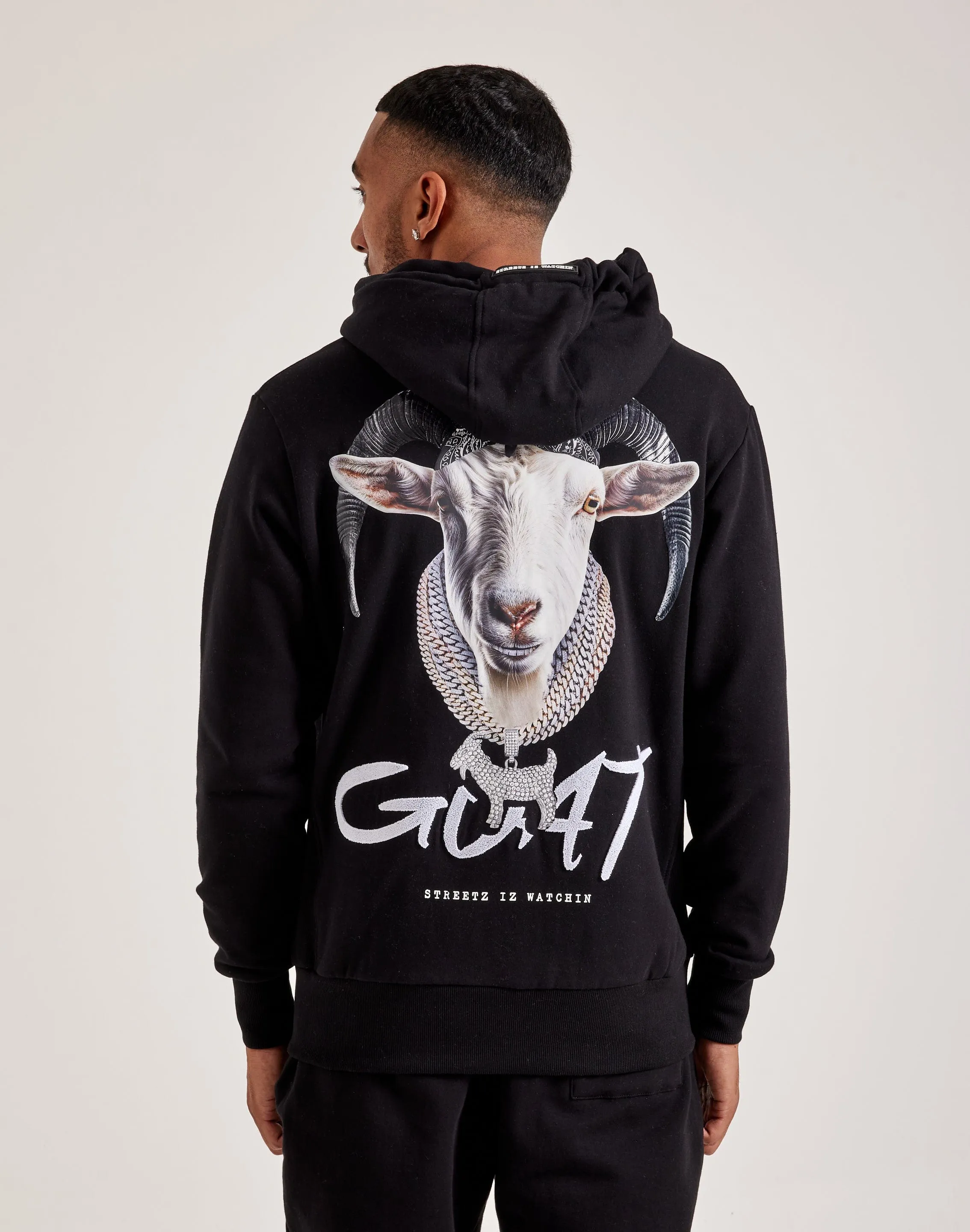 Streetz Iz Watchin Goat Full-Zip Hoodie NoSlipGrip