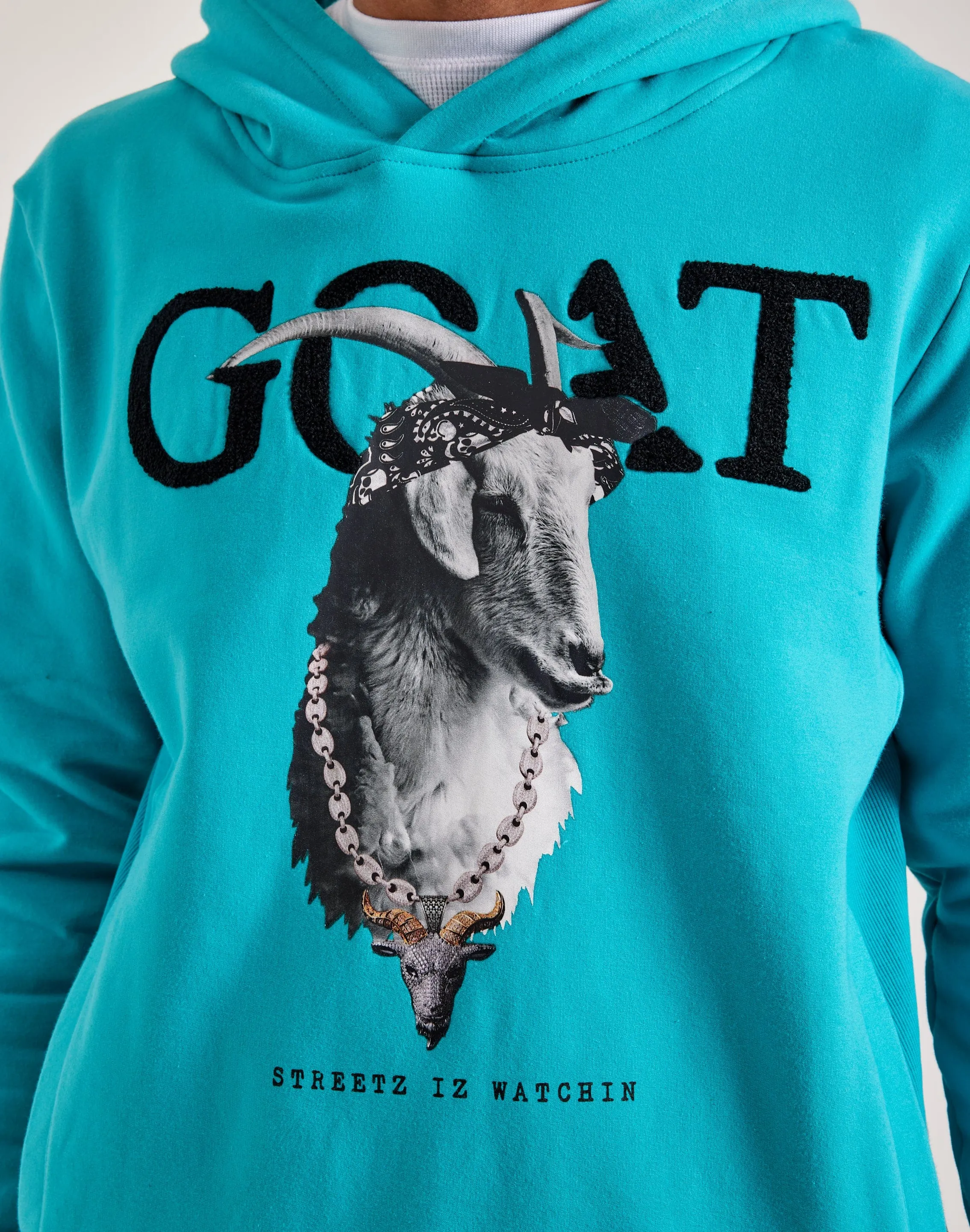 Streetz Iz Watchin Goat Pullover Hoodie Heavy Silk