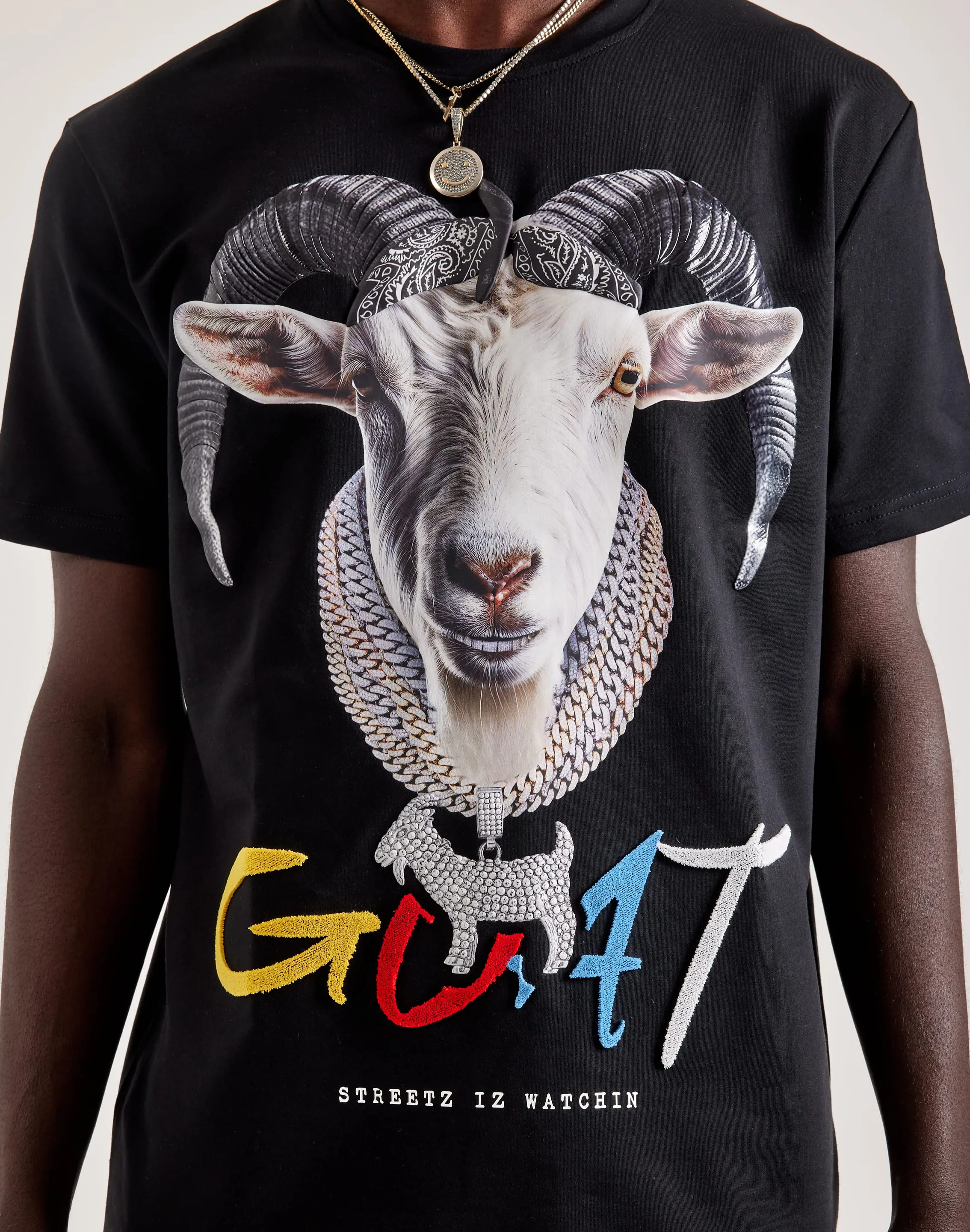 Streetz Iz Watchin Goat Tee Placket Closure QuickDryMaterial
