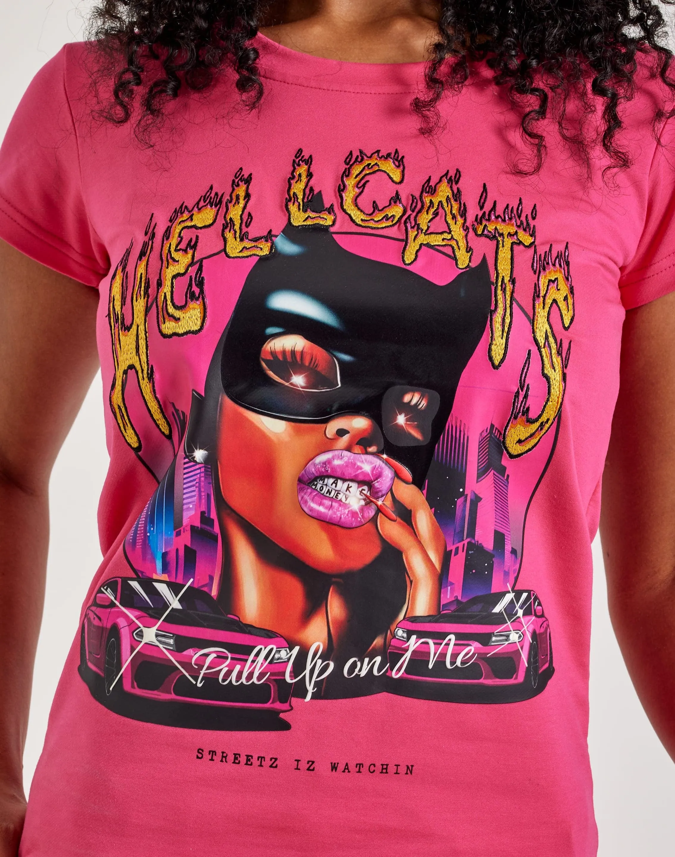 Breathable Material Streetz Iz Watchin Hellcats Tee
